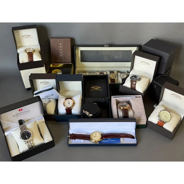 A large collection of contempoary watches to include Rotary,...
