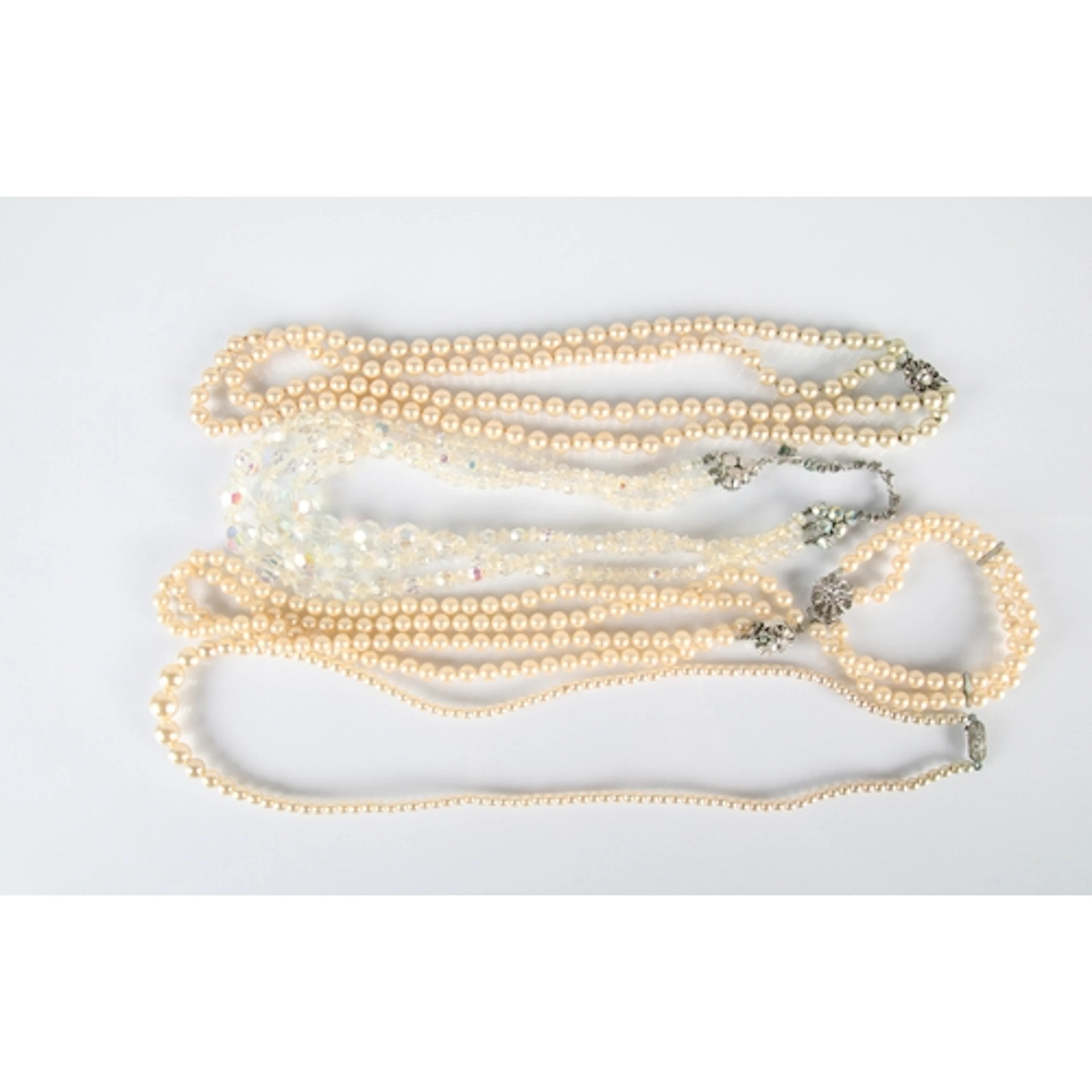 Assorted pearl, crystal necklace etc.