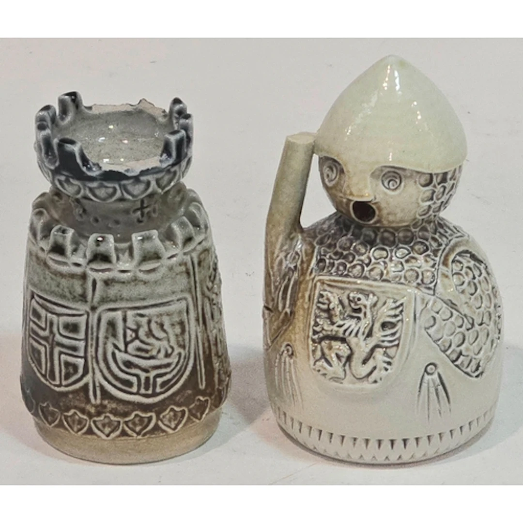 Poole Pottery interest Guy Sydenham castle chess piece toget...