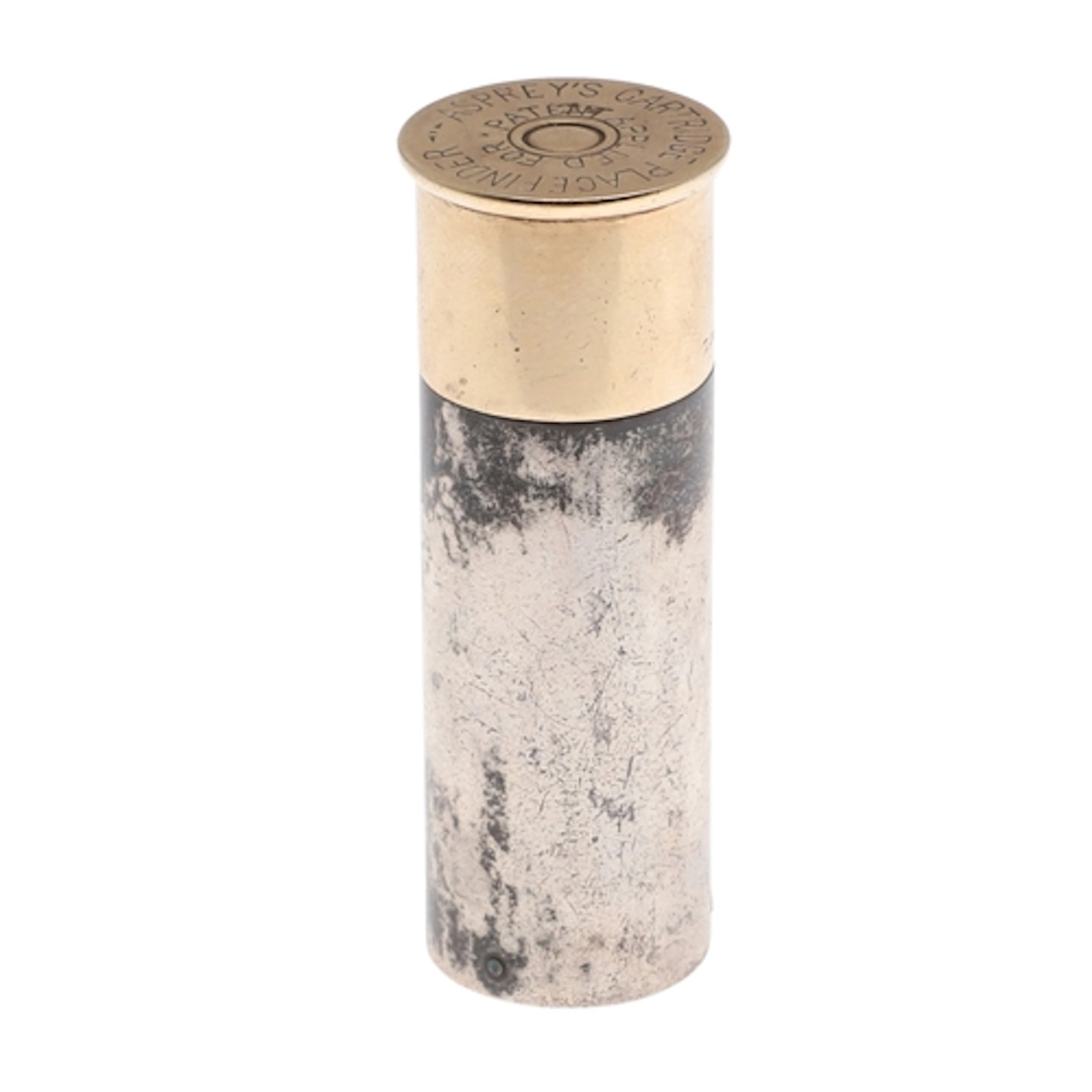 AN ASPREY SILVER AND 9CT GOLD CARTRIDGE PLACEFINDER. In the ...