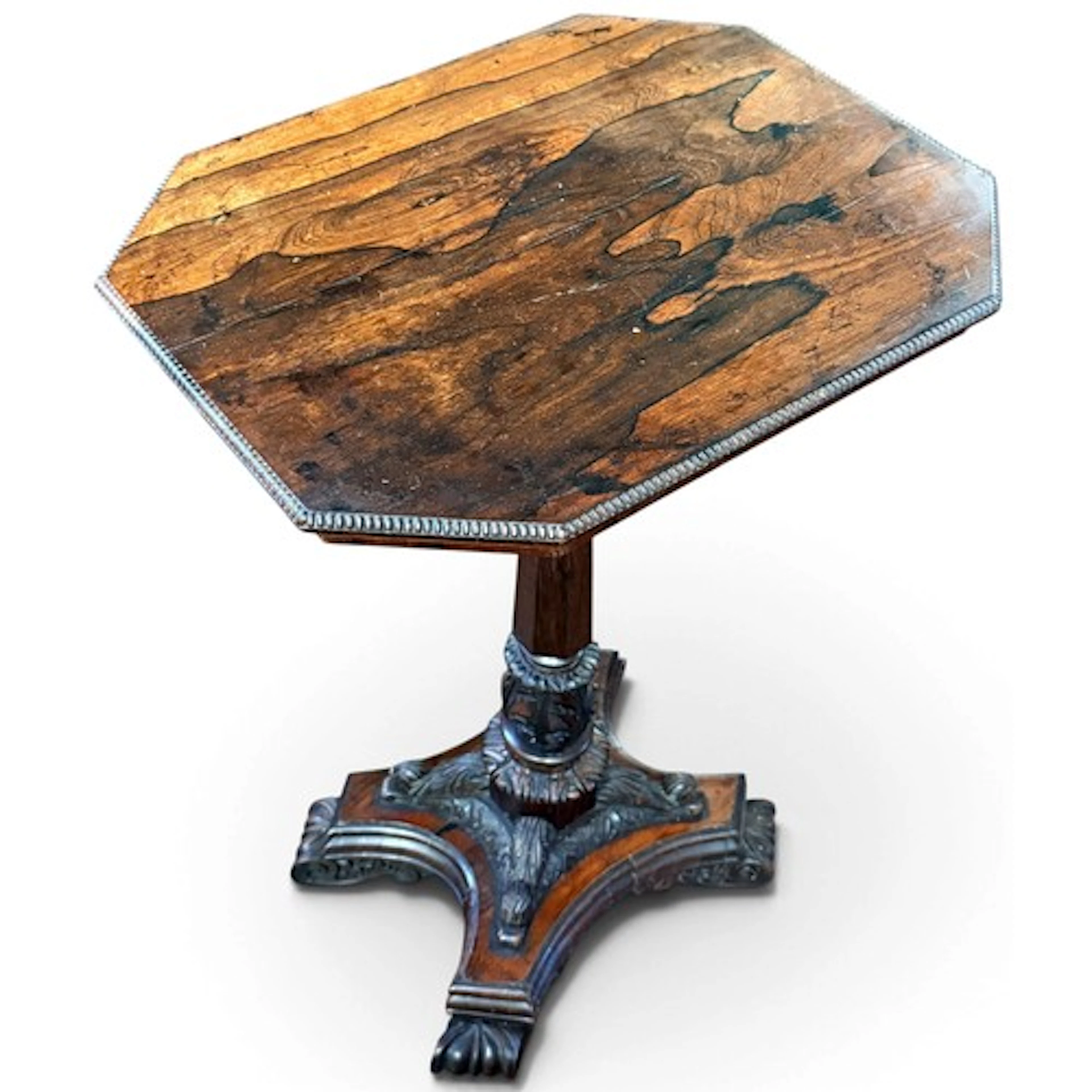 A good 19th century rosewood wine table, the canted rectangu...