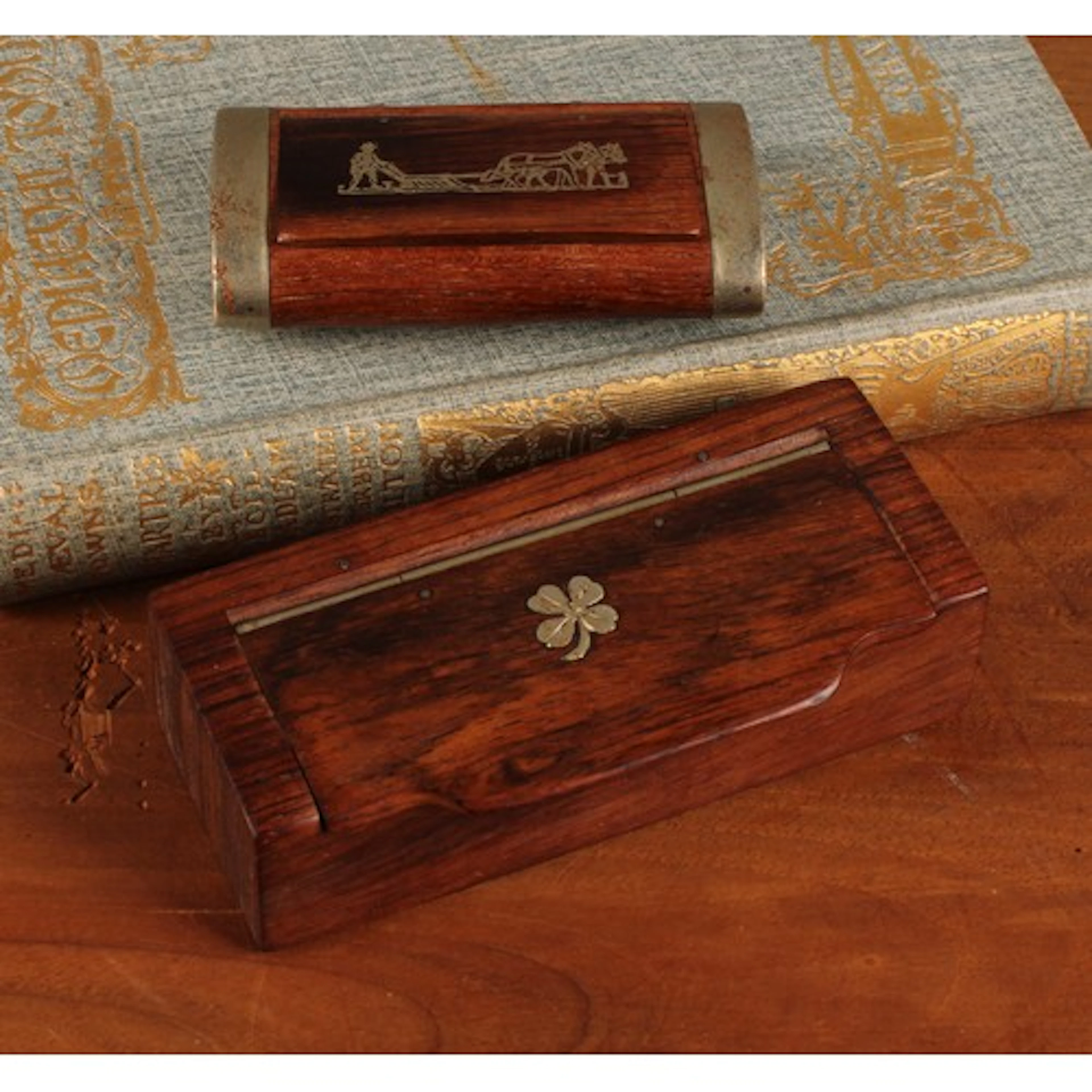 A 19th century Irish rosewood and white metal mounted rectan...