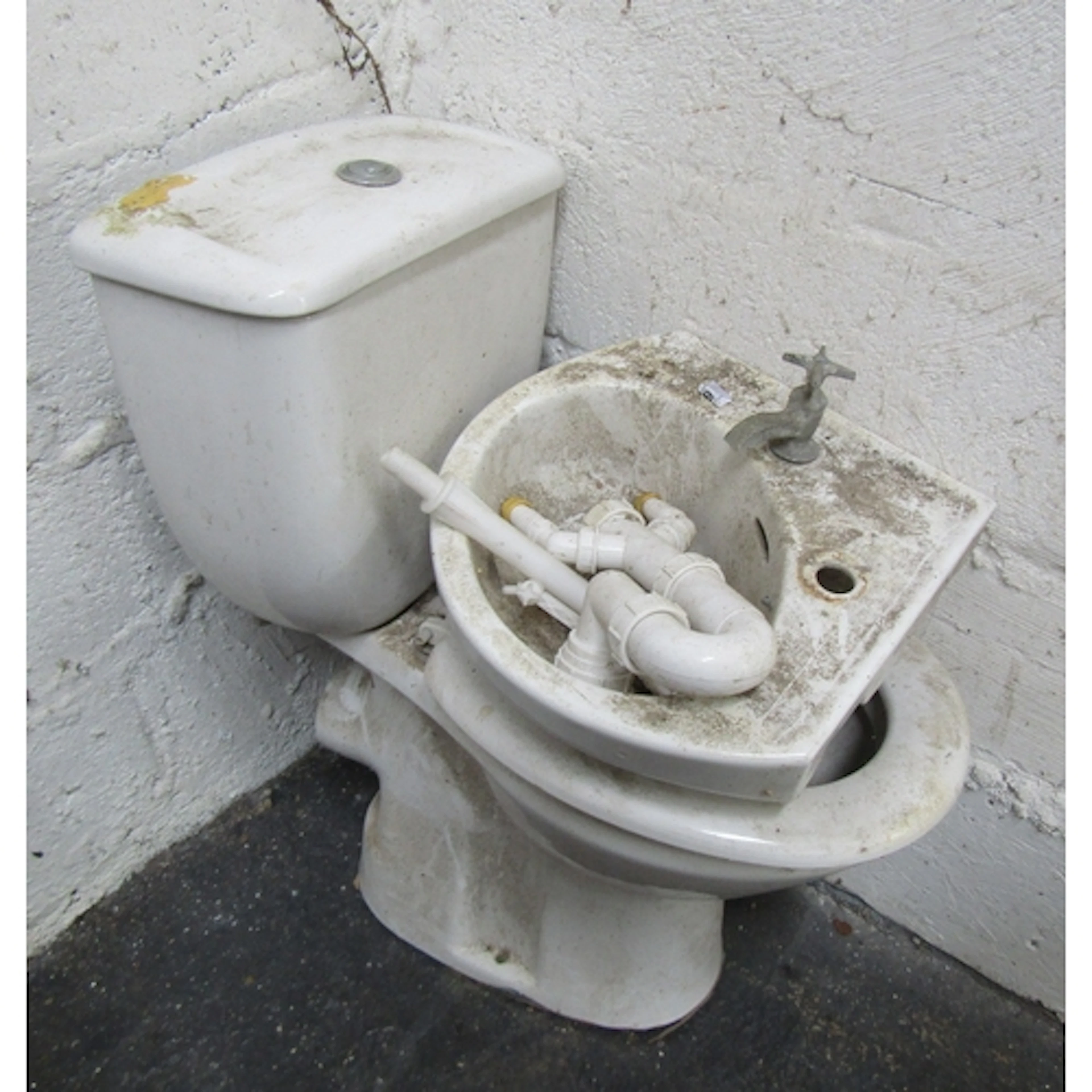 Modern Lavatory with Corner Sink Various Fittings