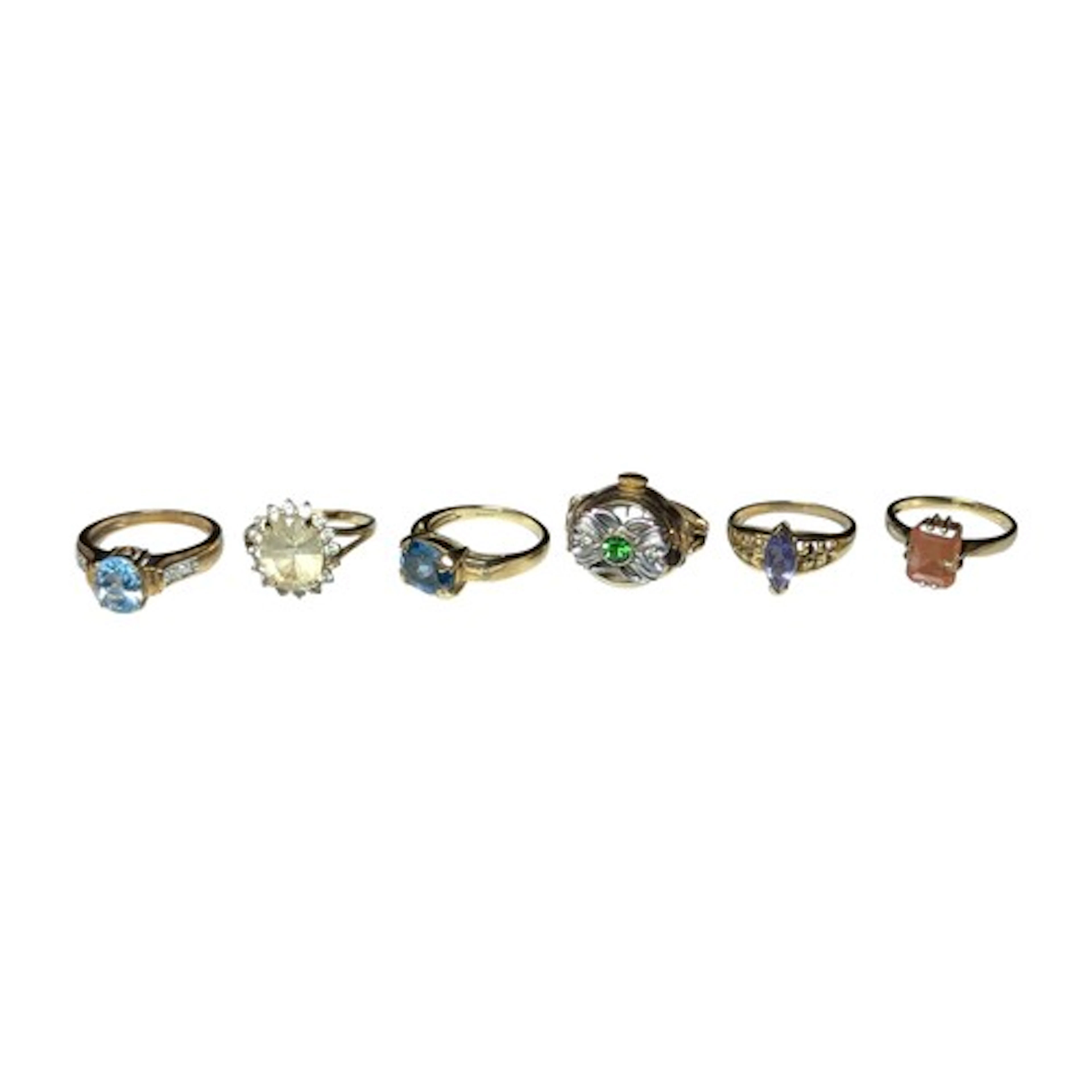 Rings - five assorted Gems Tv and similar multi-stone set dr...