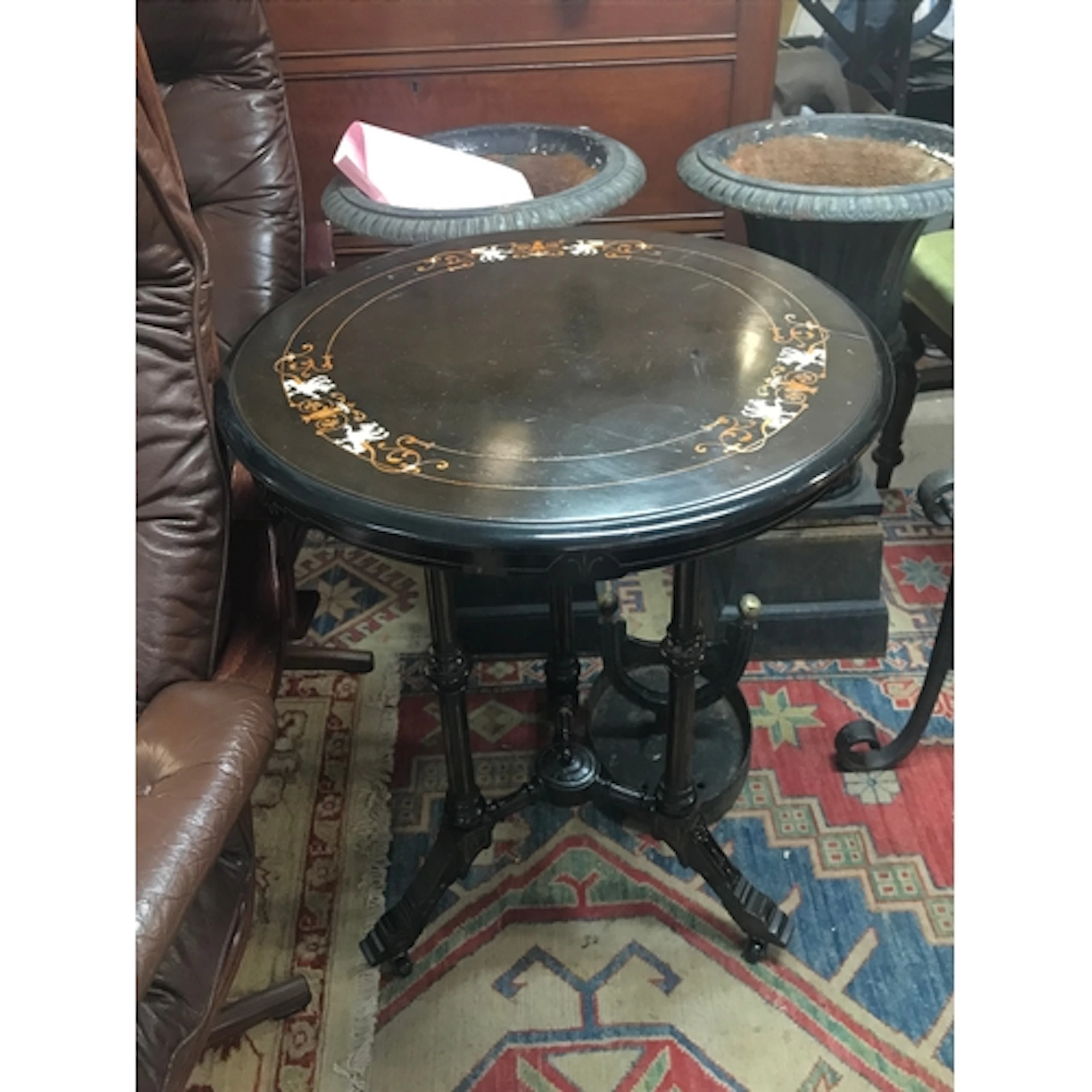 Three coffee tables- three-tier round wooden tray tables wit...