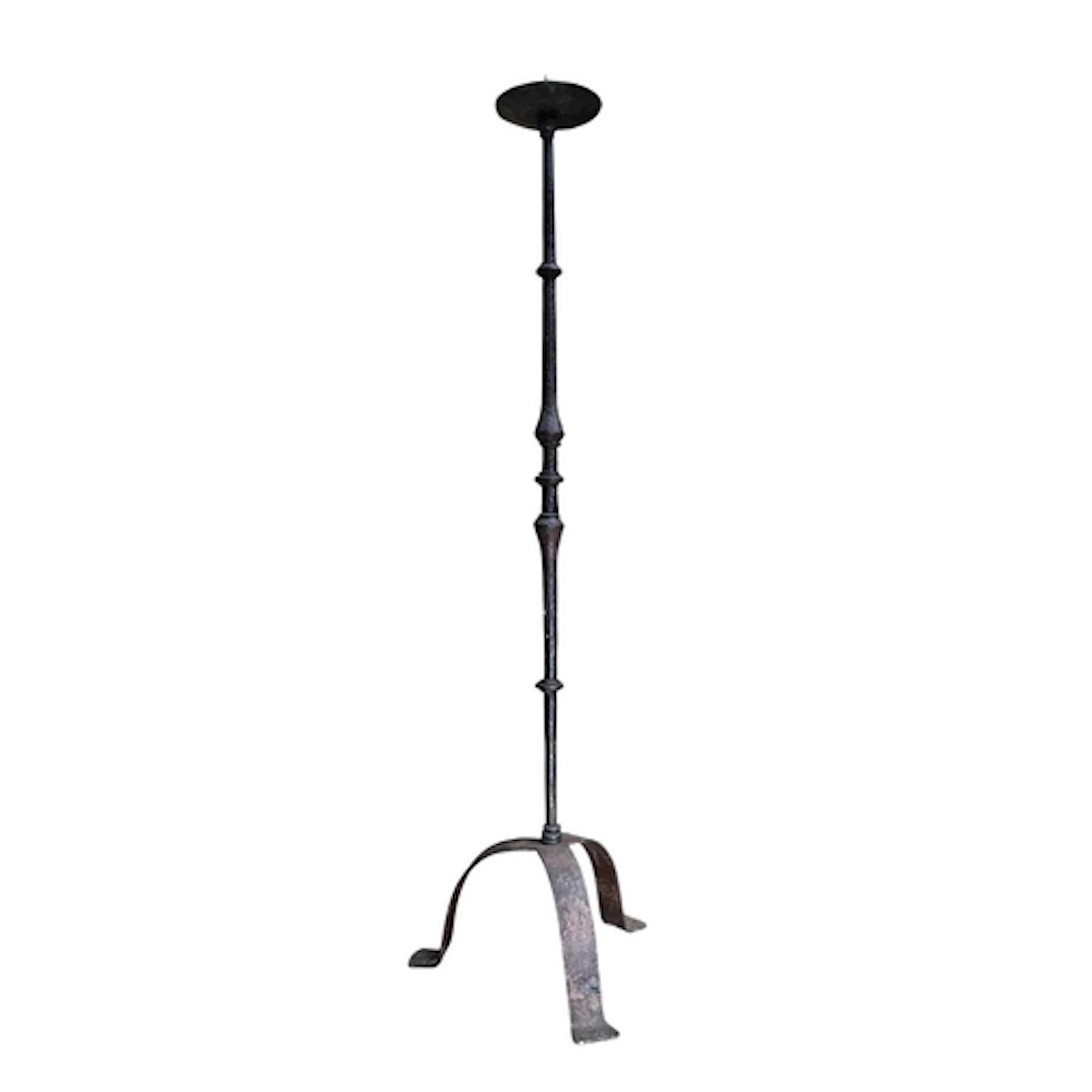 A large 19th century believed Spanish iron floor standing ec...