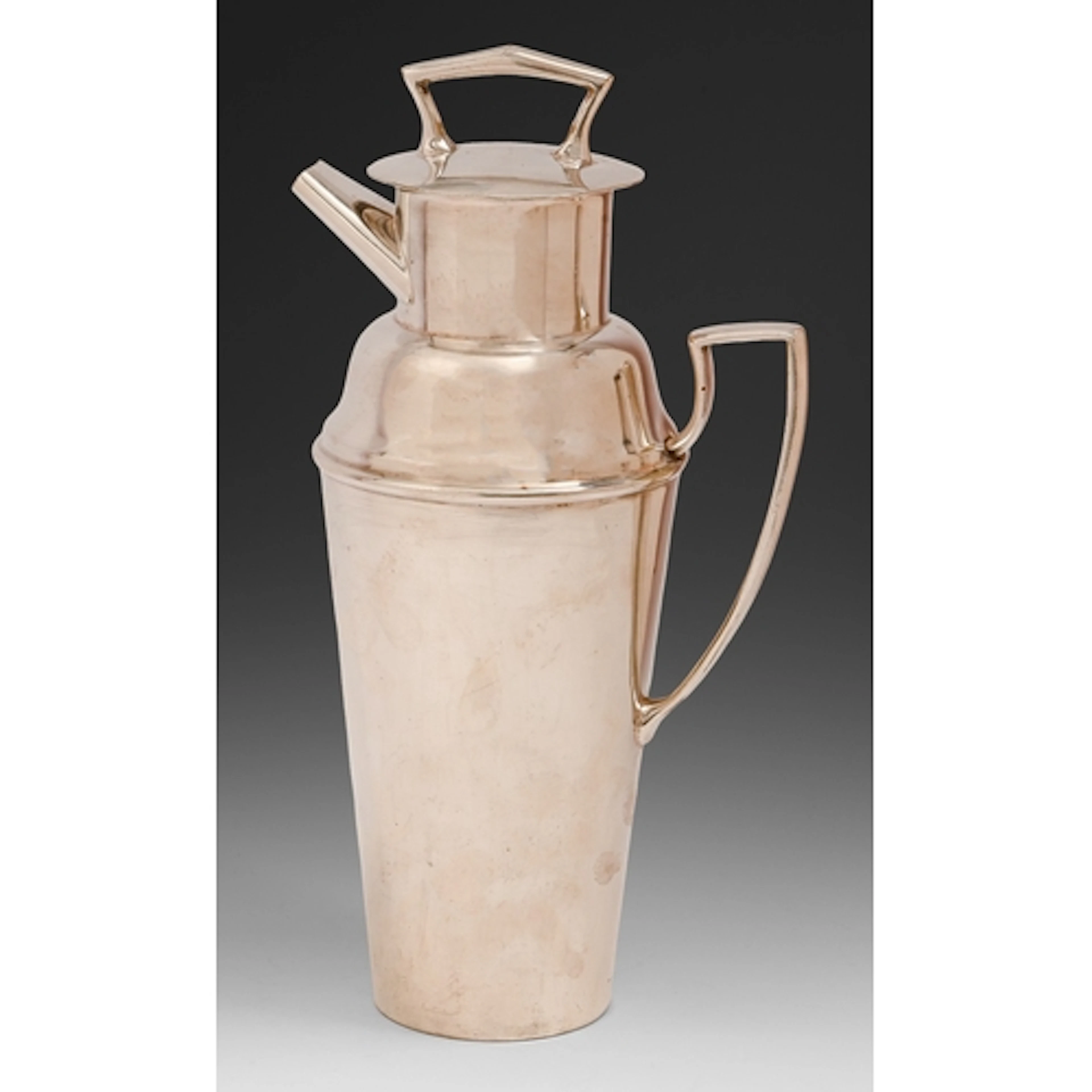 Asprey & Co. An Art Deco EPNS cocktail shaker, c1930s, 3...