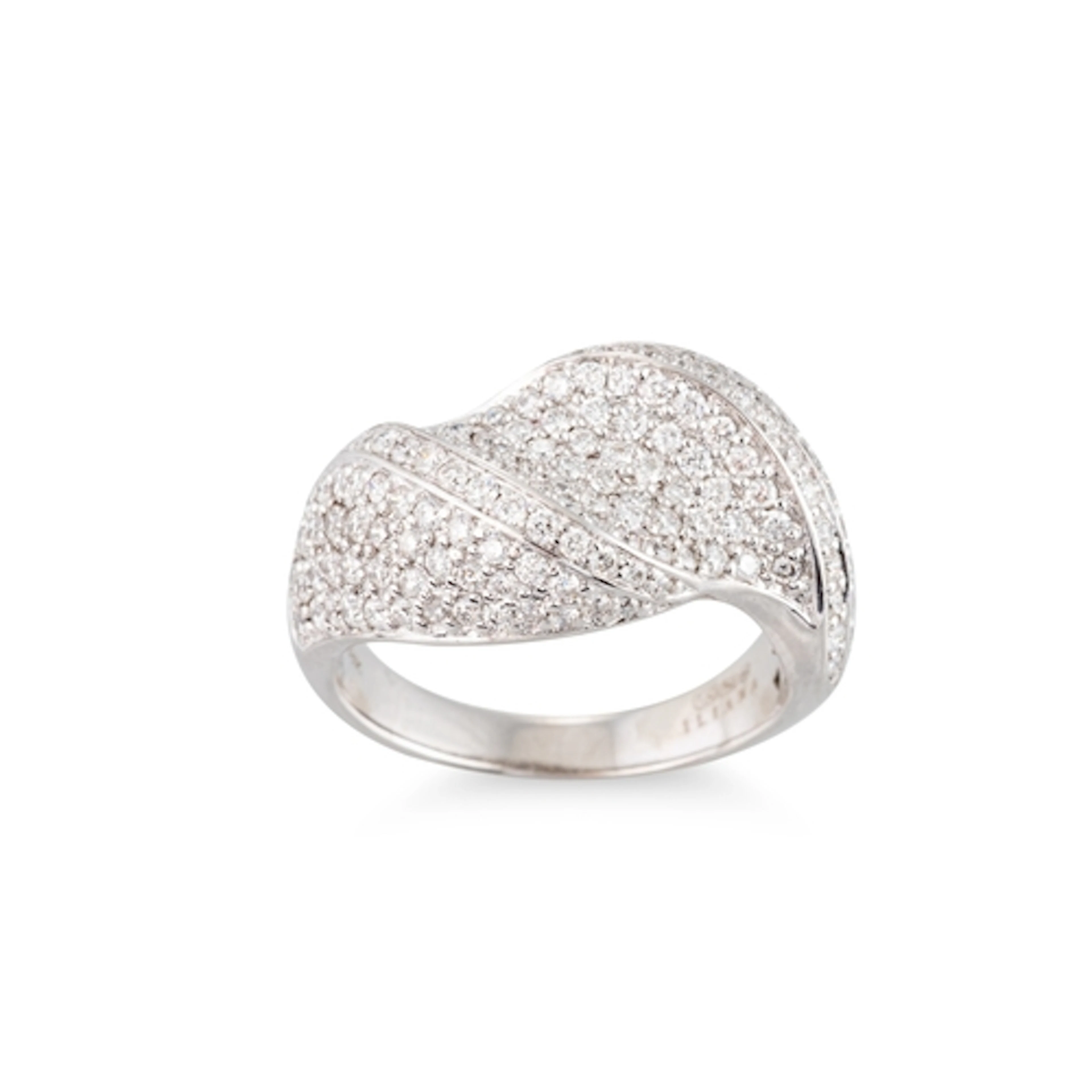 A DIAMOND PAVÉ SET RING, mounted in 18ct white gold, by Lian...