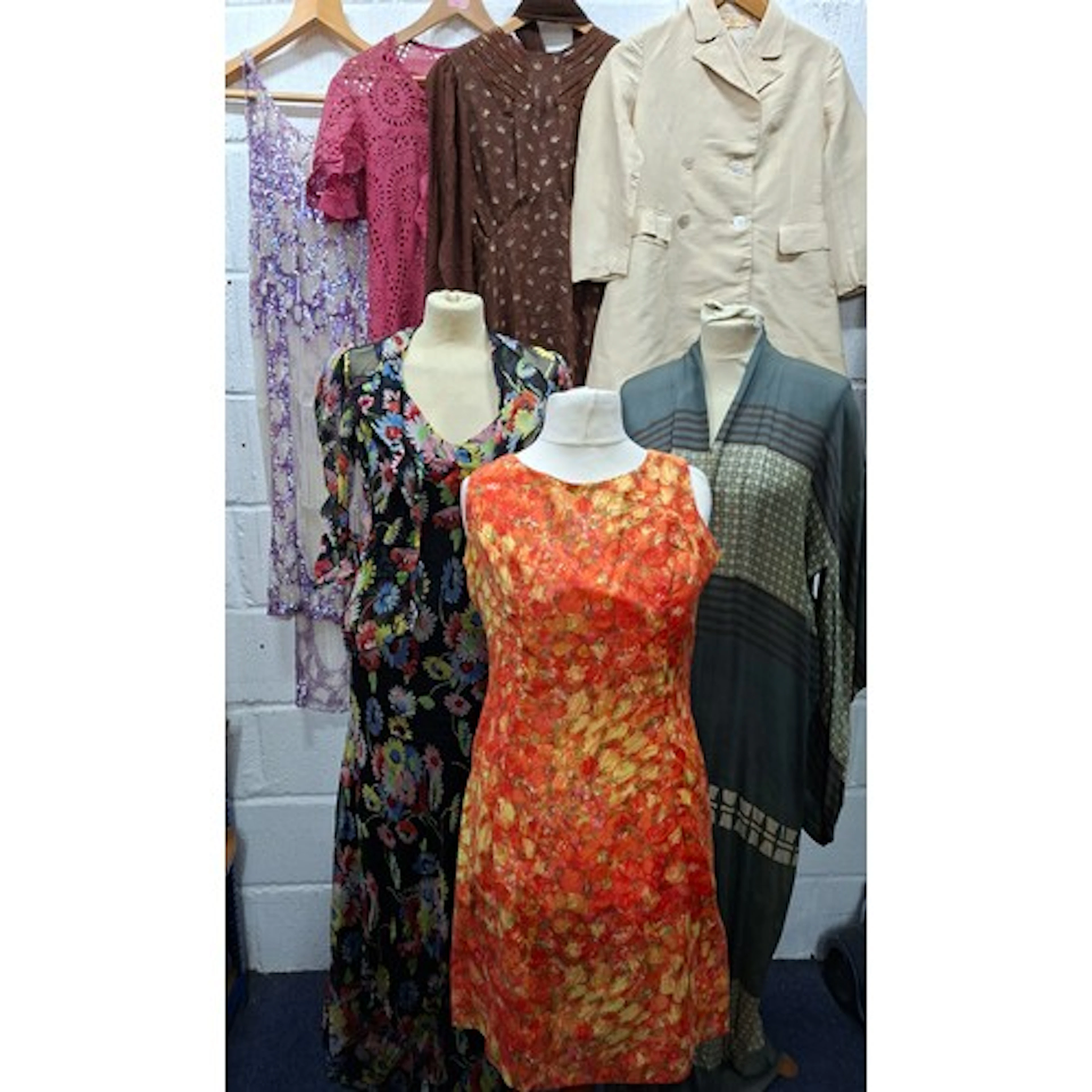A group of ladies vintage clothing, 1920's and later, to inc...