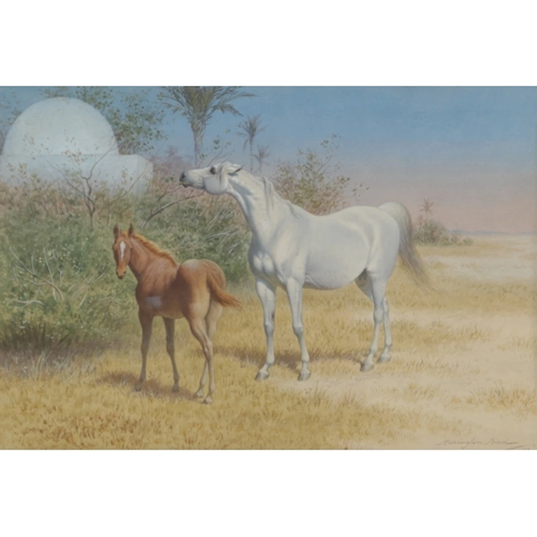 John Alexander Harrington Bird (1846-1936) Grey Arabian mar...