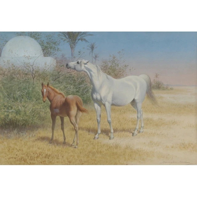 John Alexander Harrington Bird (1846-1936) Grey Arabian mar...