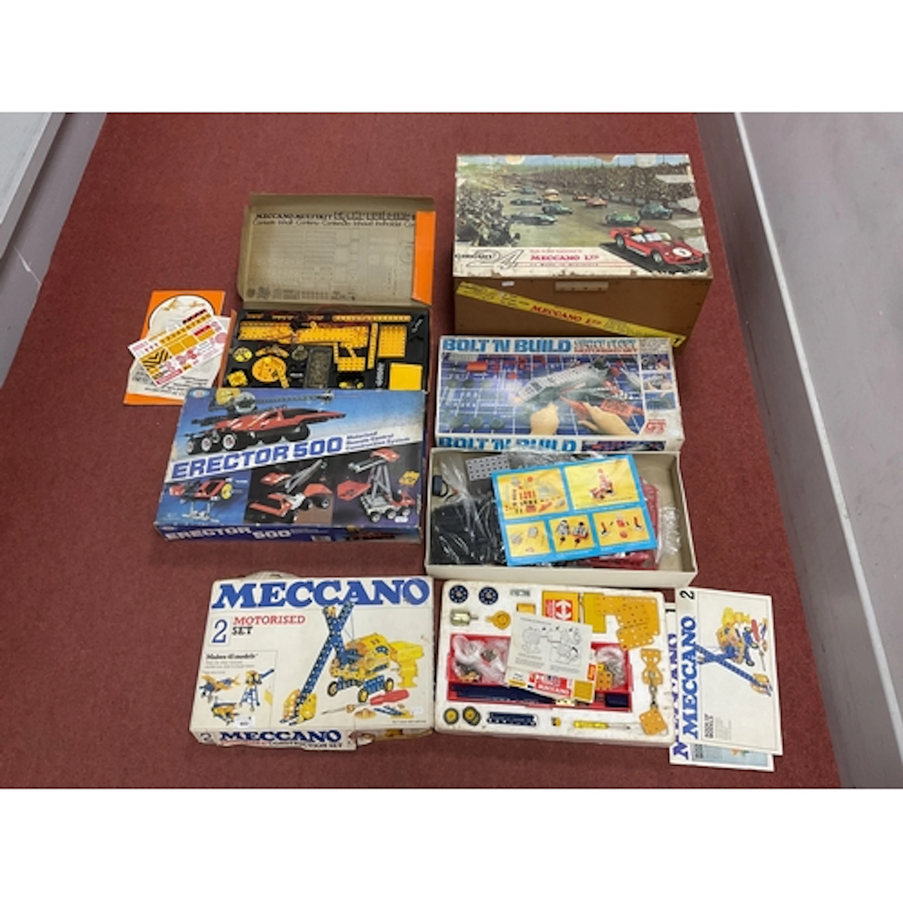 Four construction sets comprising of Meccano Crane Building ...