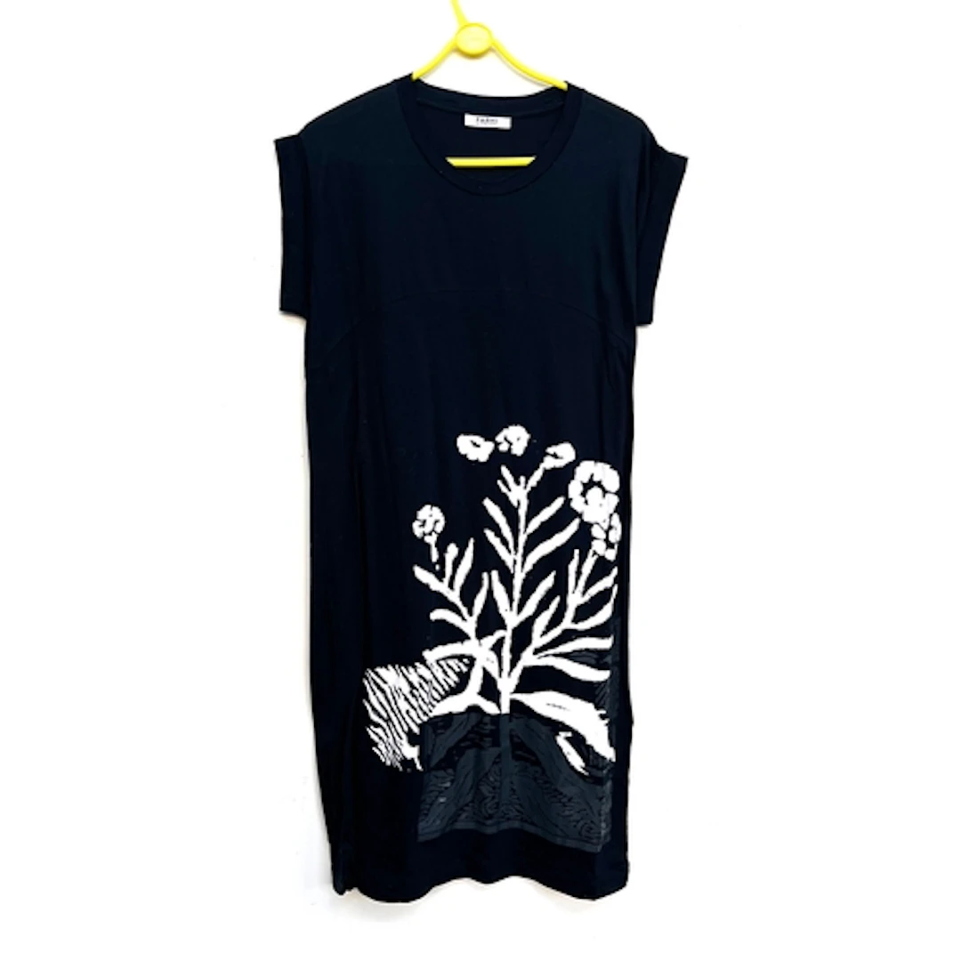 A Nicole Farhi cotton dress with white floral print, size S
