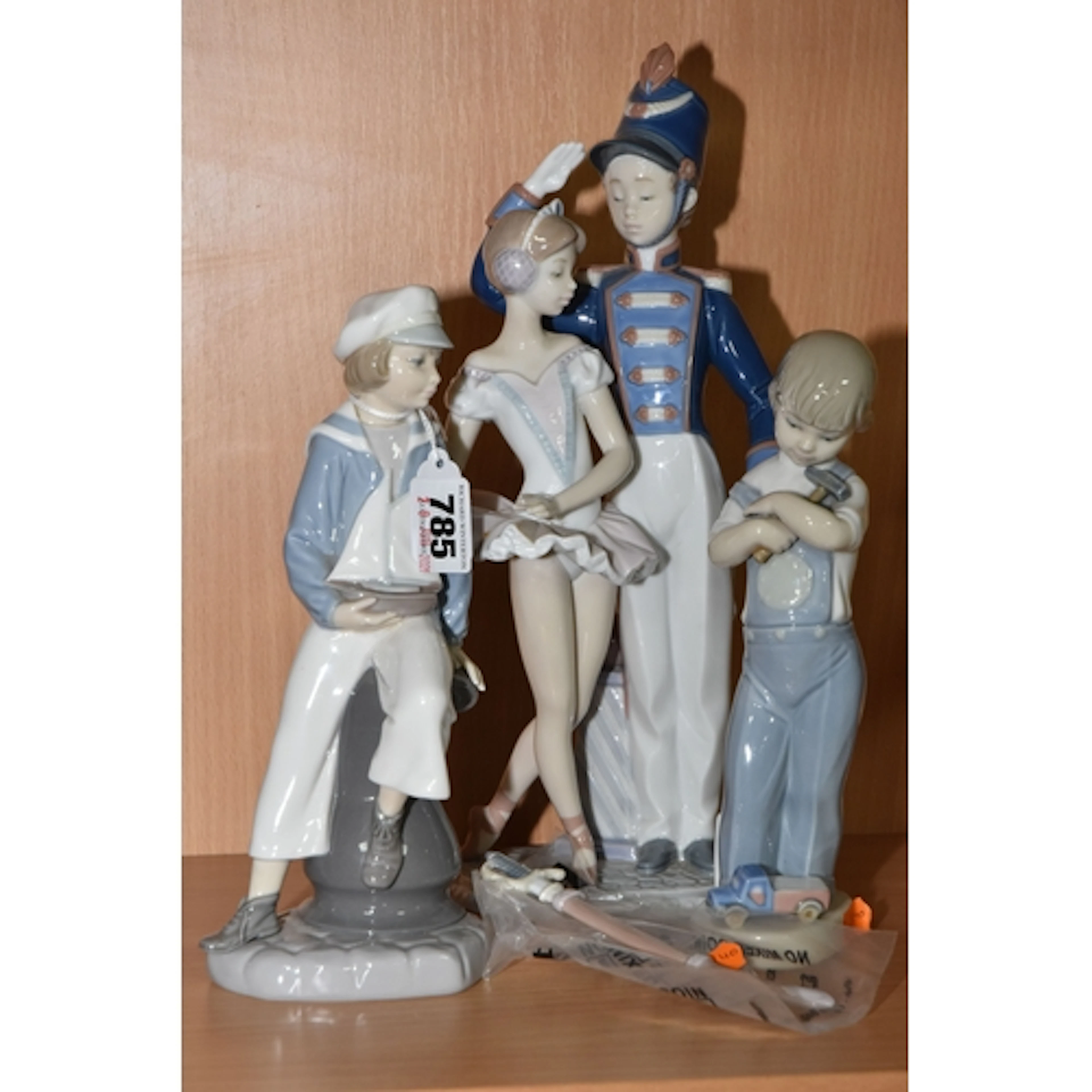 THREE LLADRO GLAZED PORCELAIN FIGURES, comprising 'Mechanic ...