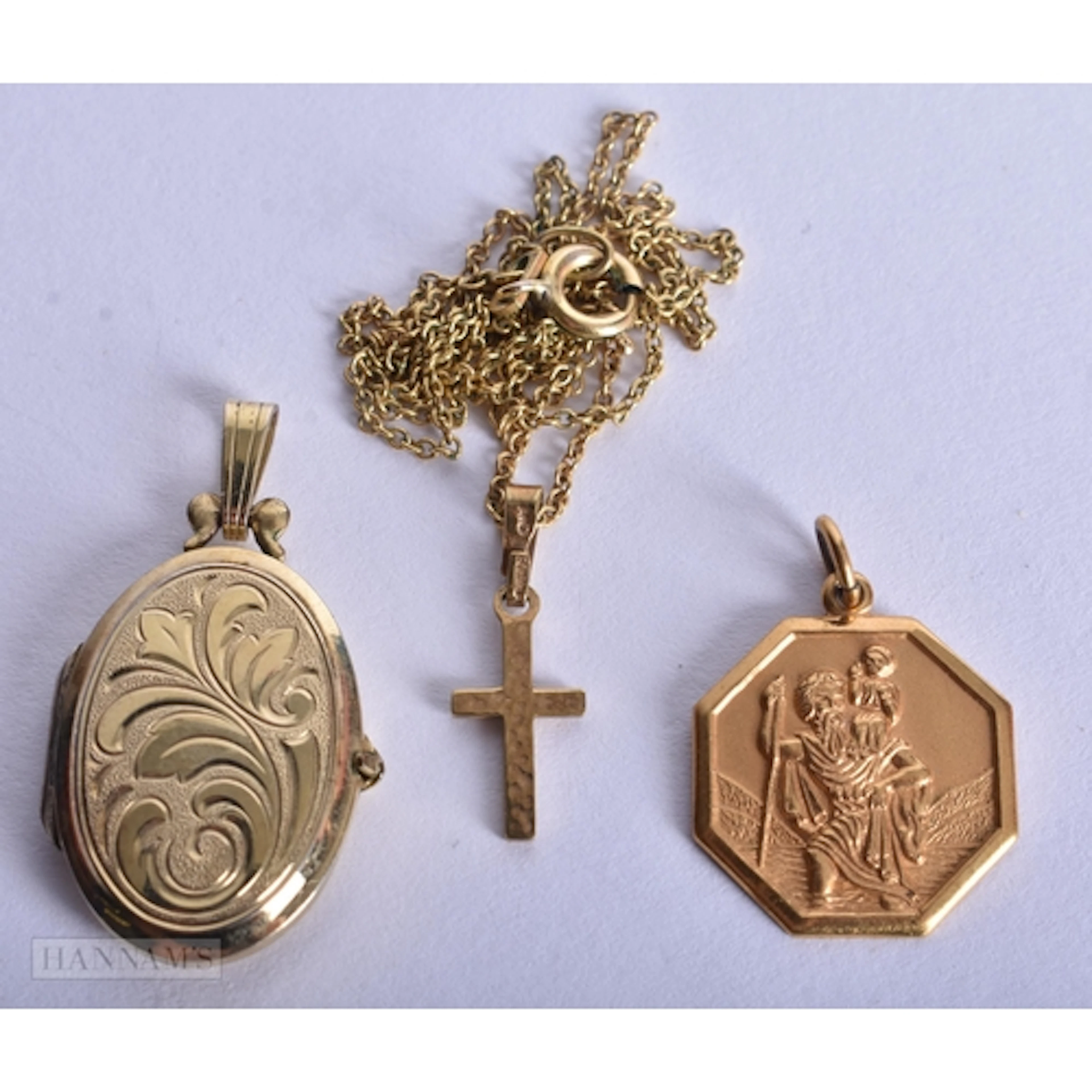 Collection of Rolled Gold Jewellery inc. Locket, St Christop...