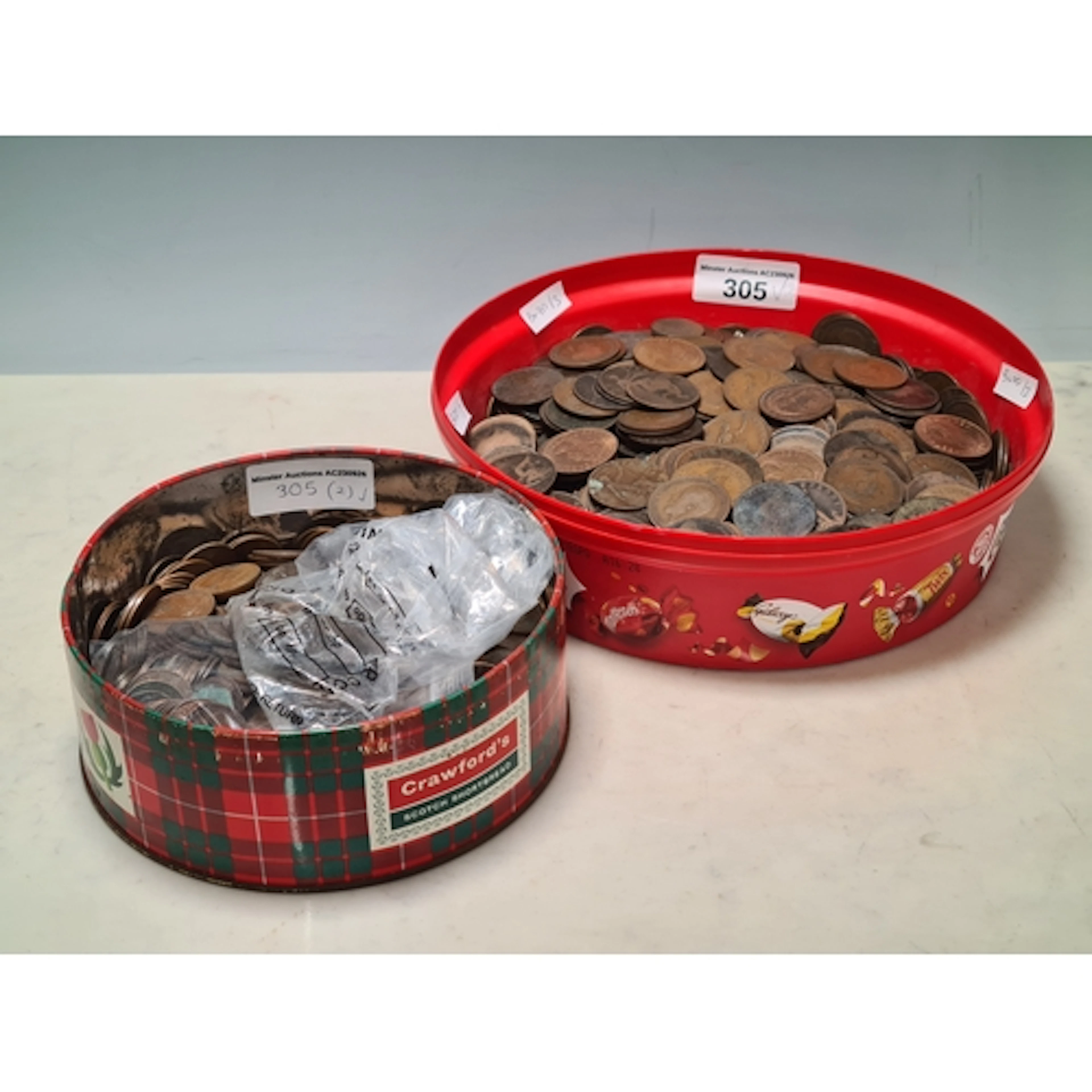 Two tubs of pre-Decimal Pennies and Half Pennies, Queen Vict...