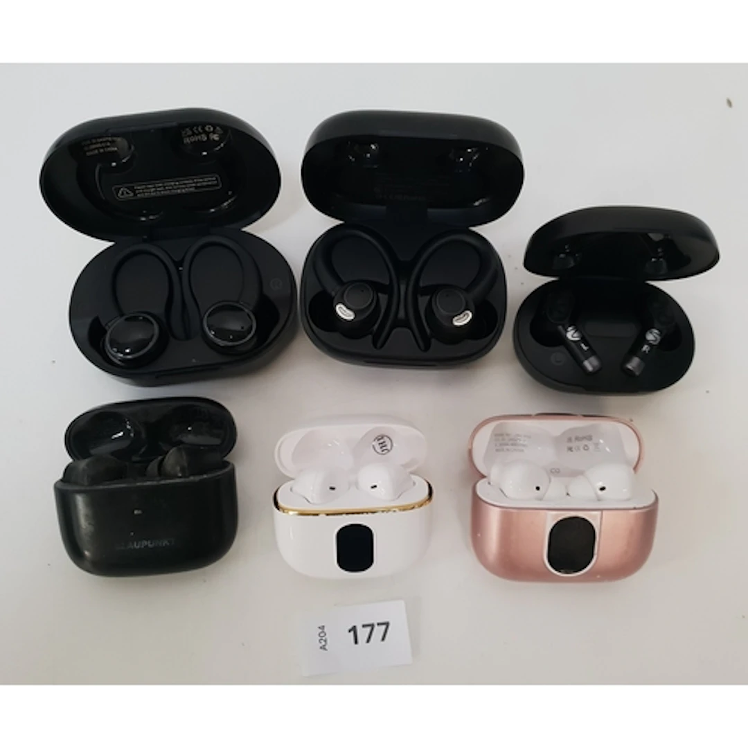SIX PAIRS OF EARBUDS INC. ZOMAR SOUNDS, JESEBANG, AND BLAUPU...