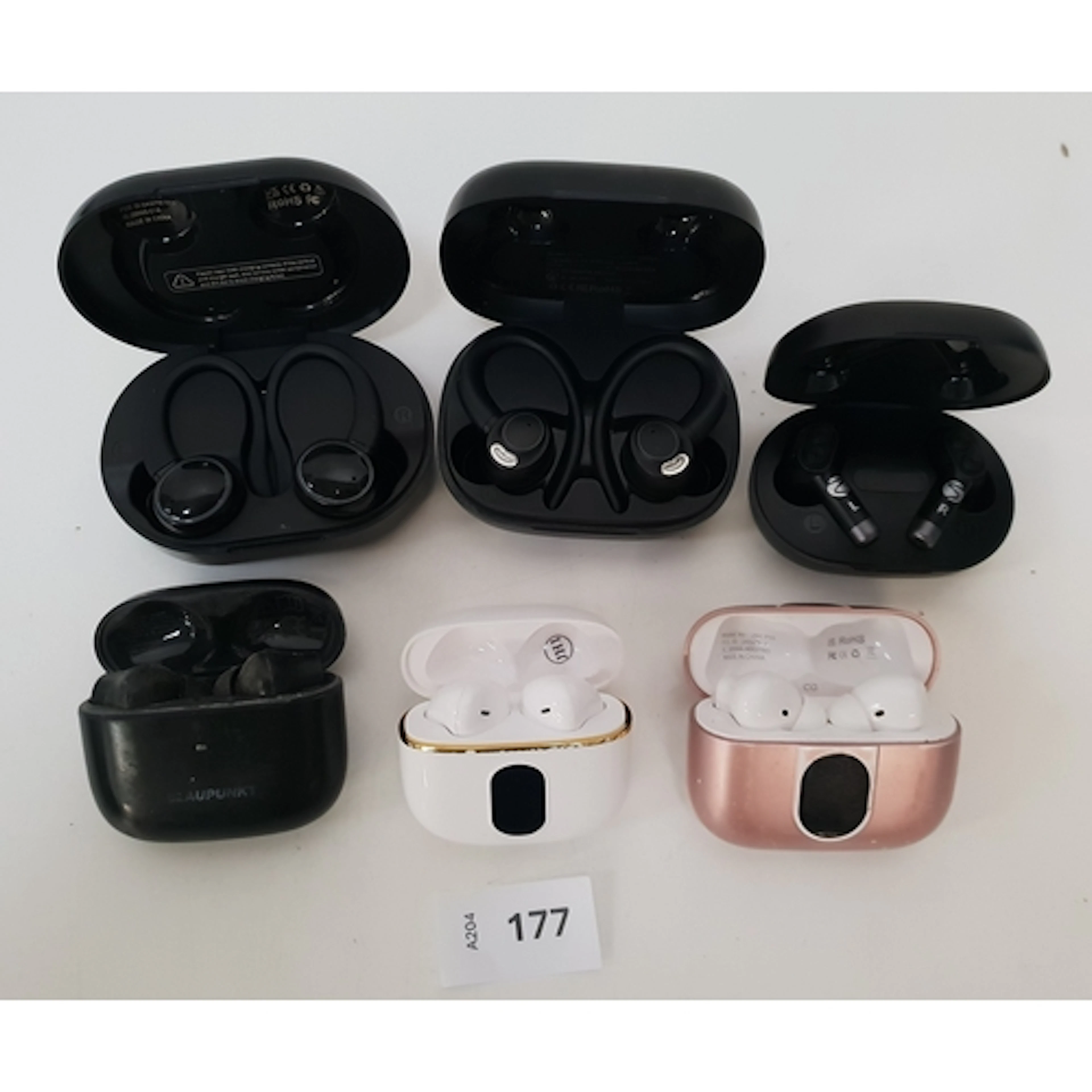 SIX PAIRS OF EARBUDS INC. ZOMAR SOUNDS, JESEBANG, AND BLAUPU...