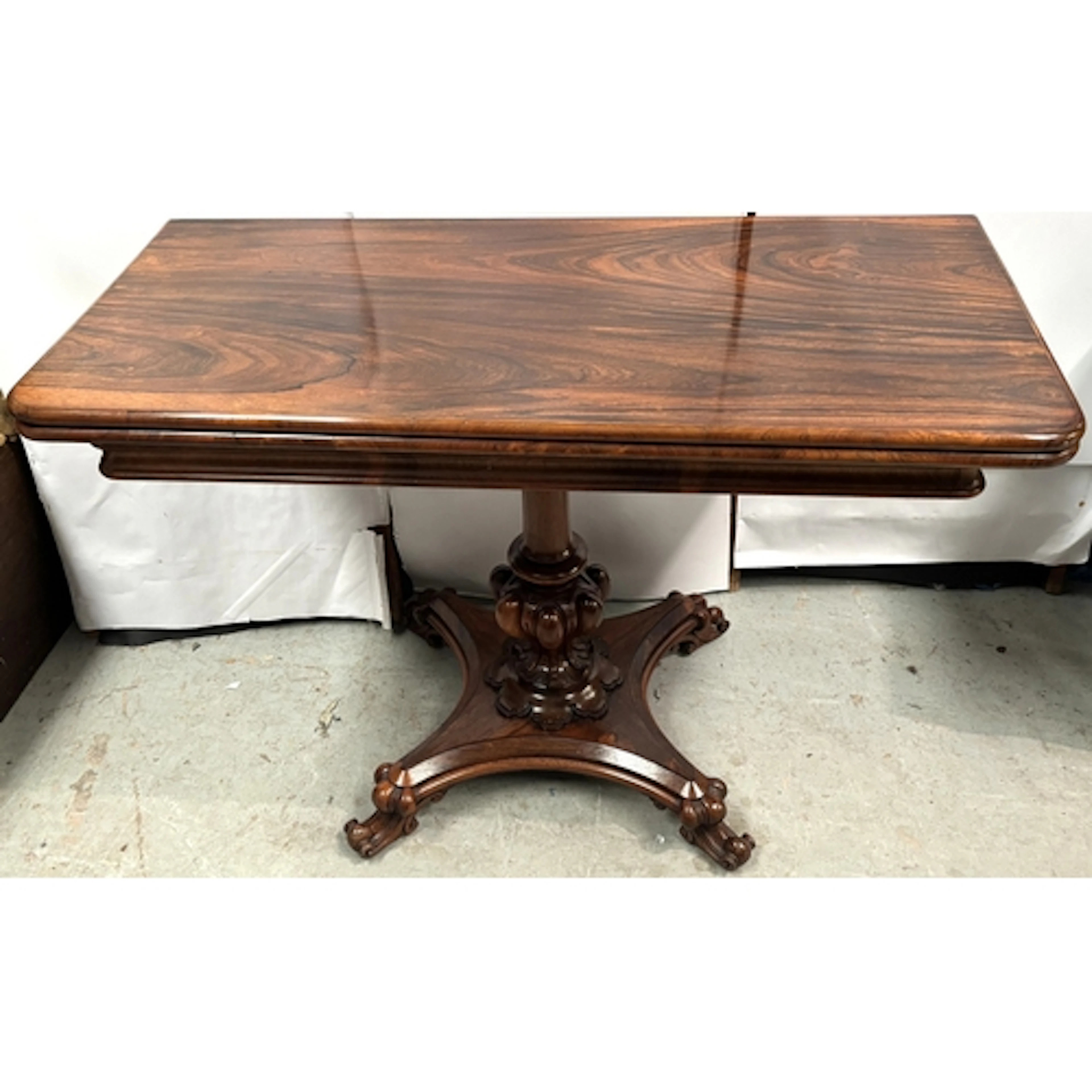 Victorian rosewood swivel top tea table stamped D Mc K possi...