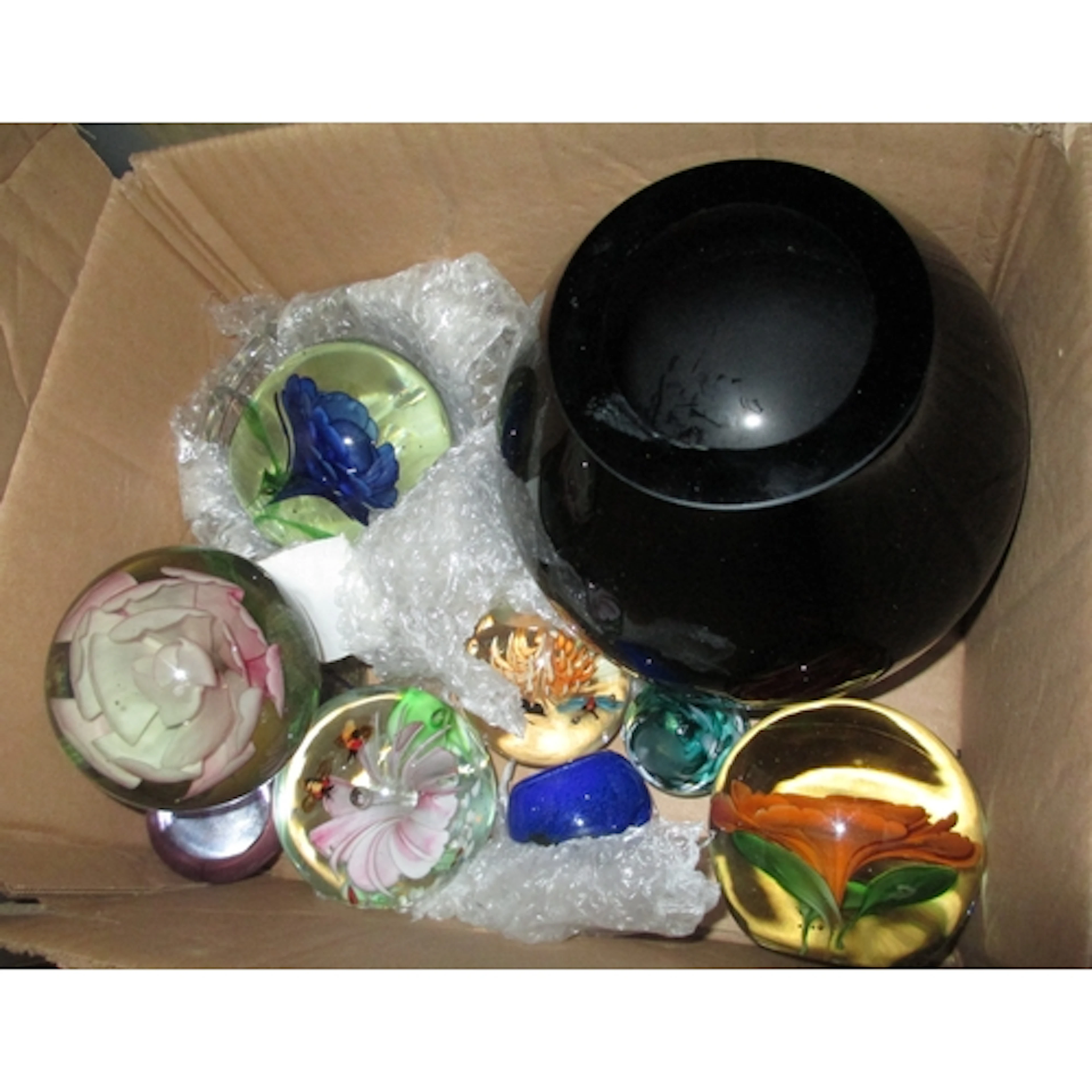 Quantity of glass paperweights, together with a 20th Century...