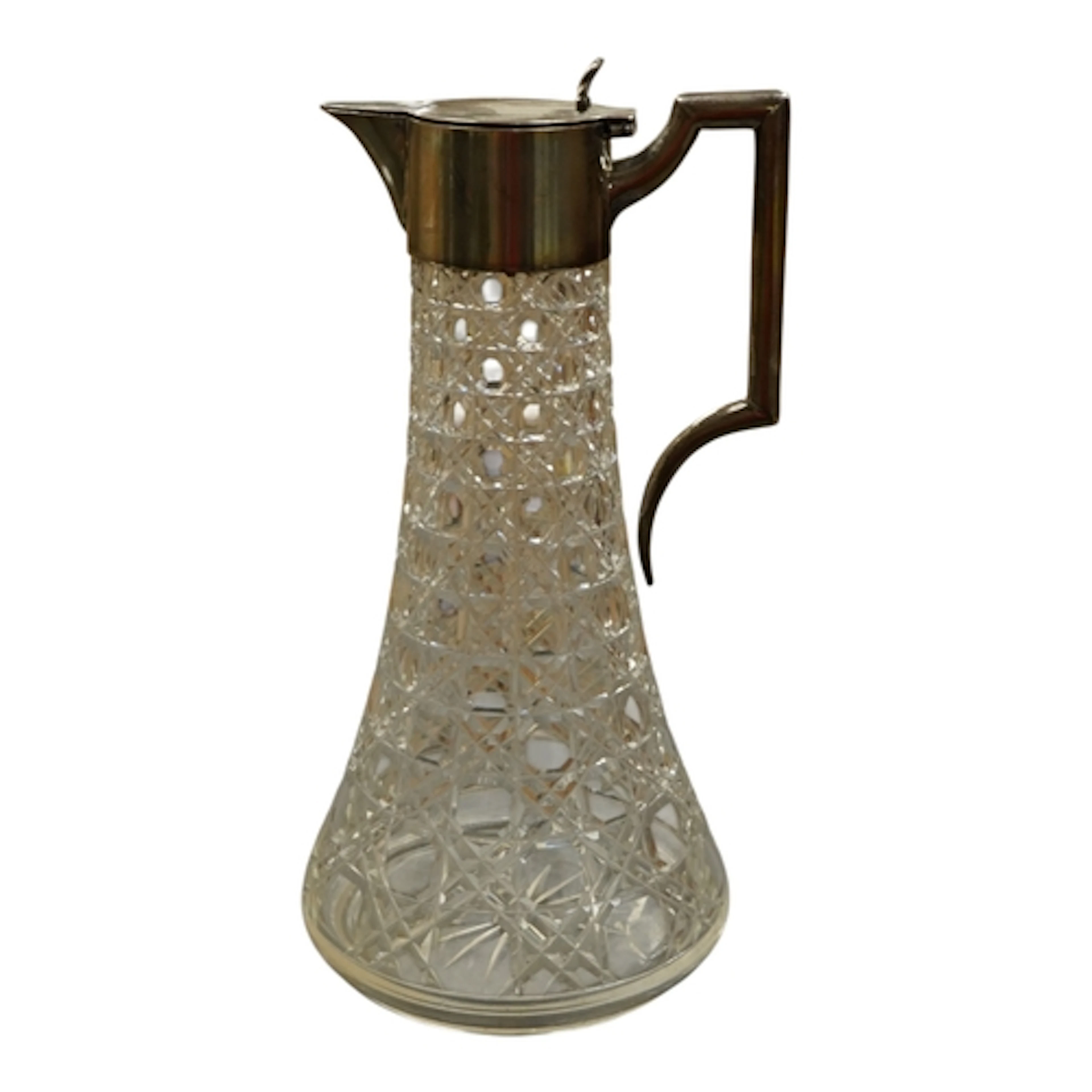 A George V silver mounted cut glass claret jug, J. Sherwood ...