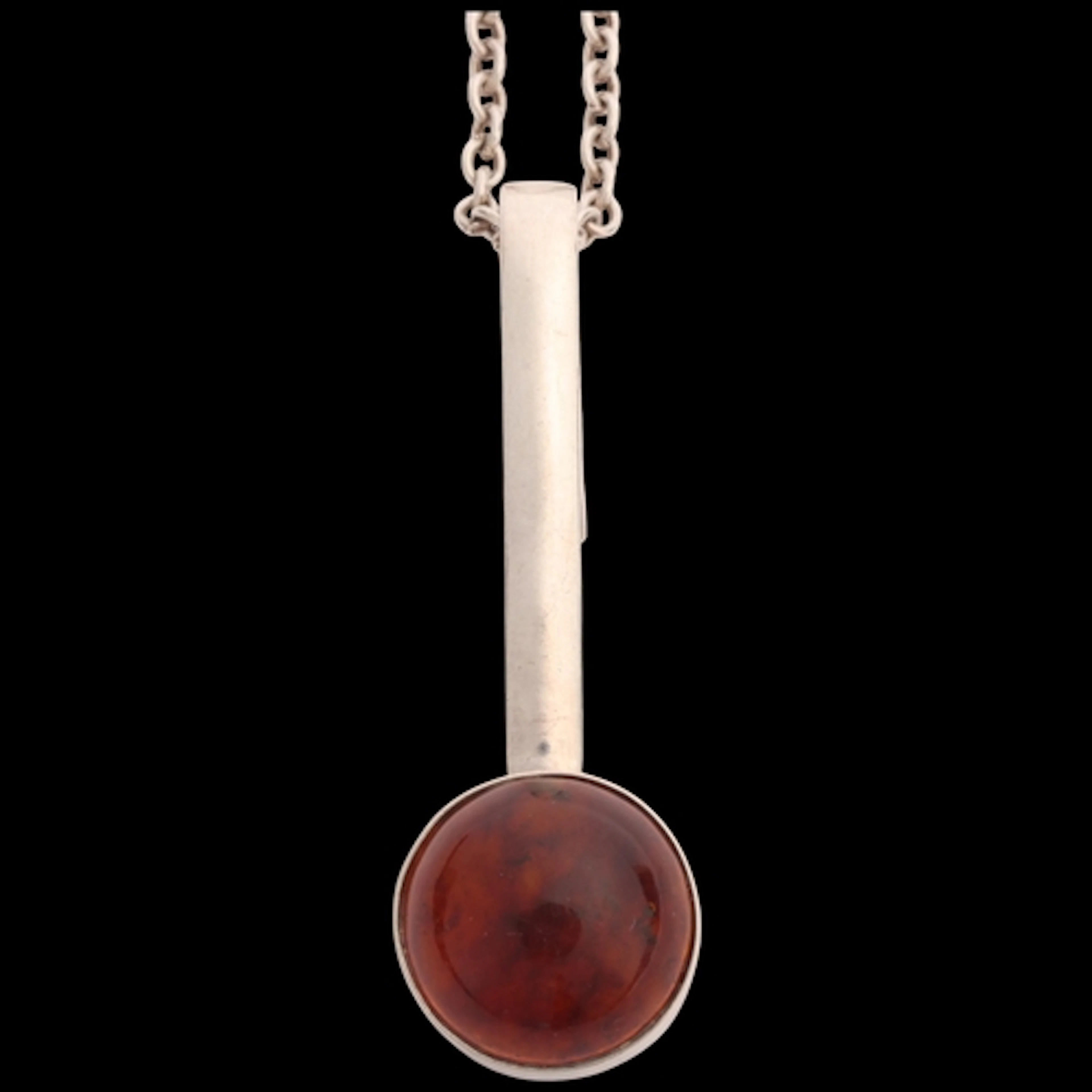 BRDR BJORKLUND - a Danish modernist sterling silver amber pe...