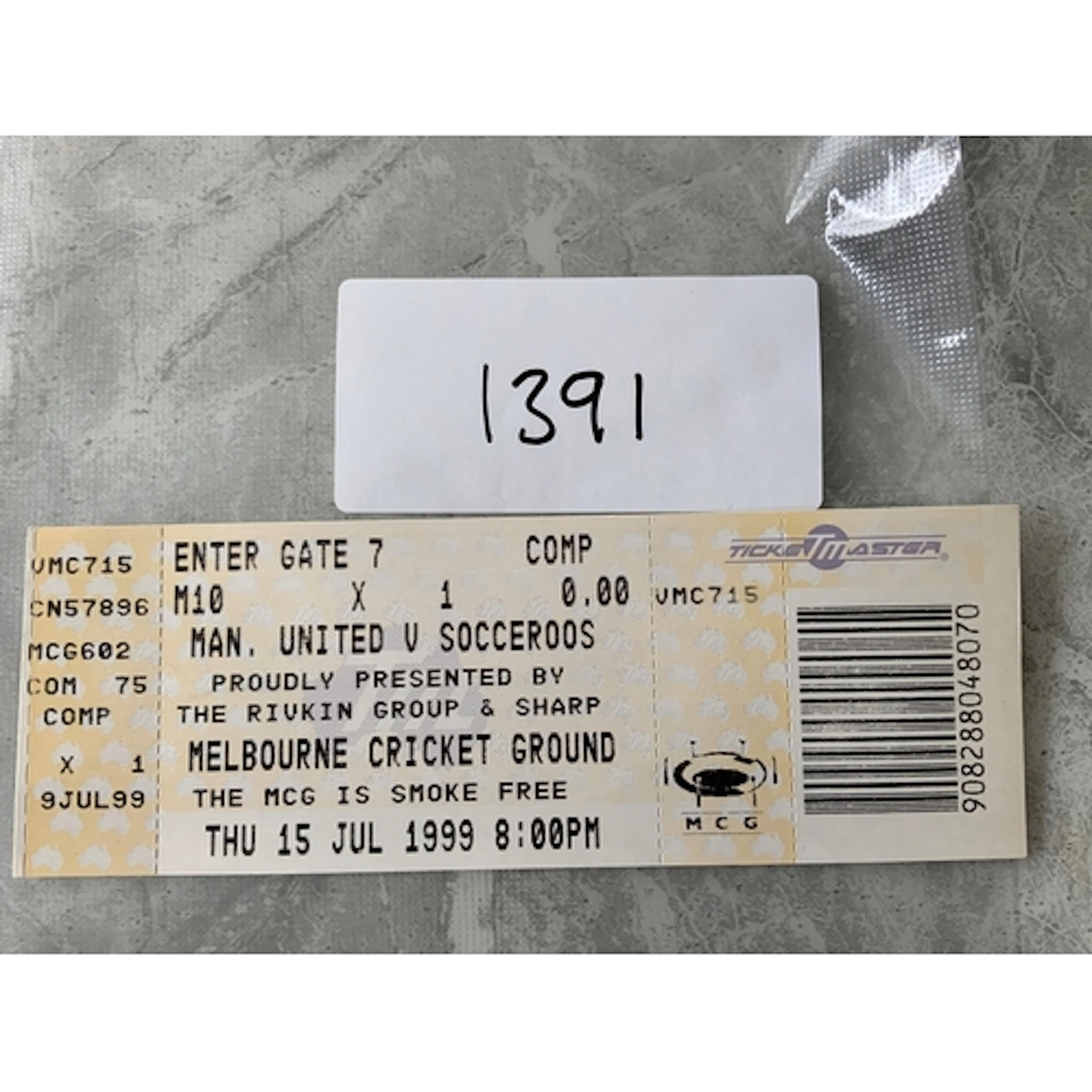 1999 Socceroos v Manchester United Football Ticket: Pre seas...