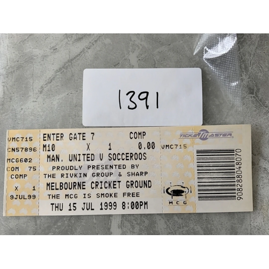 1999 Socceroos v Manchester United Football Ticket: Pre seas...