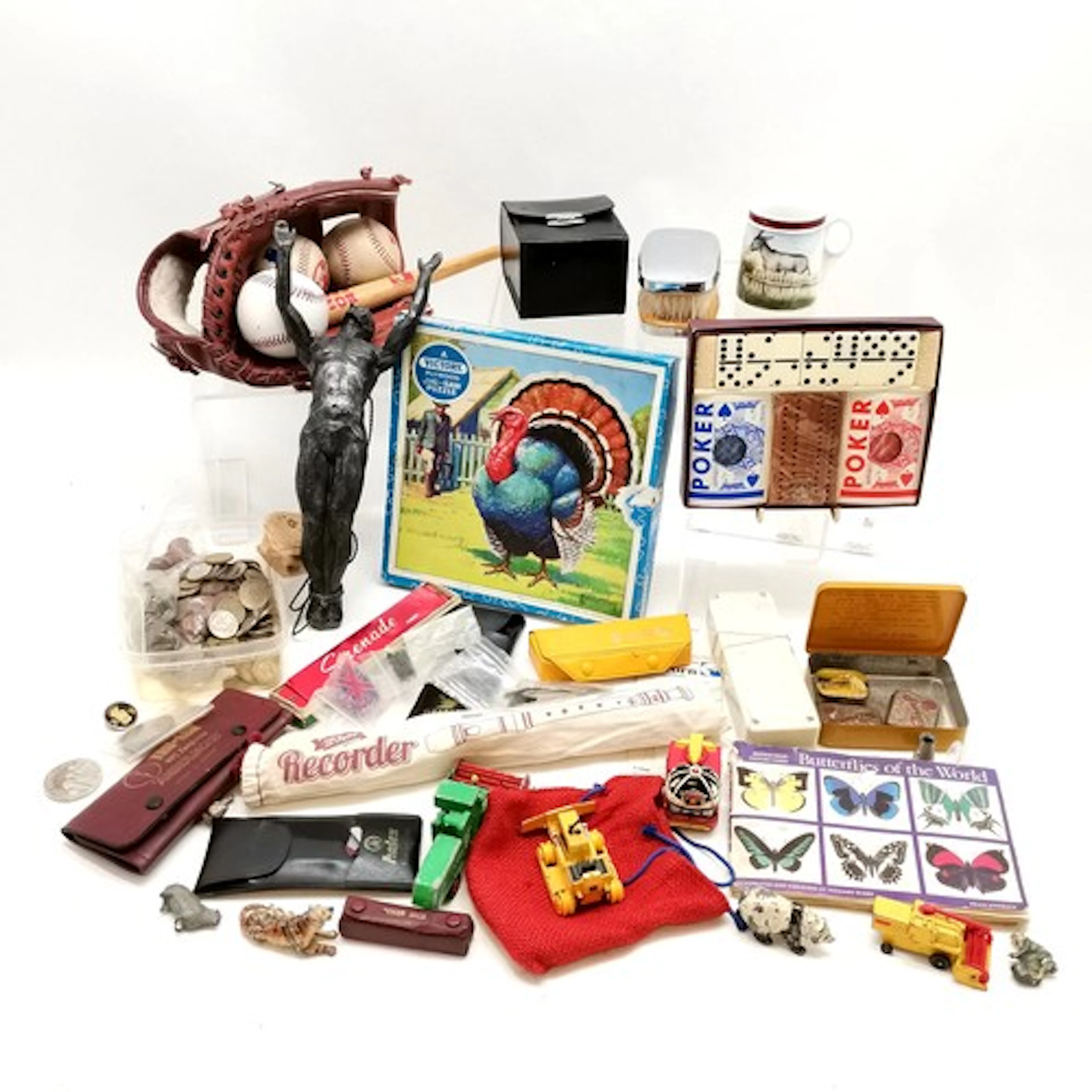Qty of misc inc Boston red sox miniature bat, baseballs & Wi...