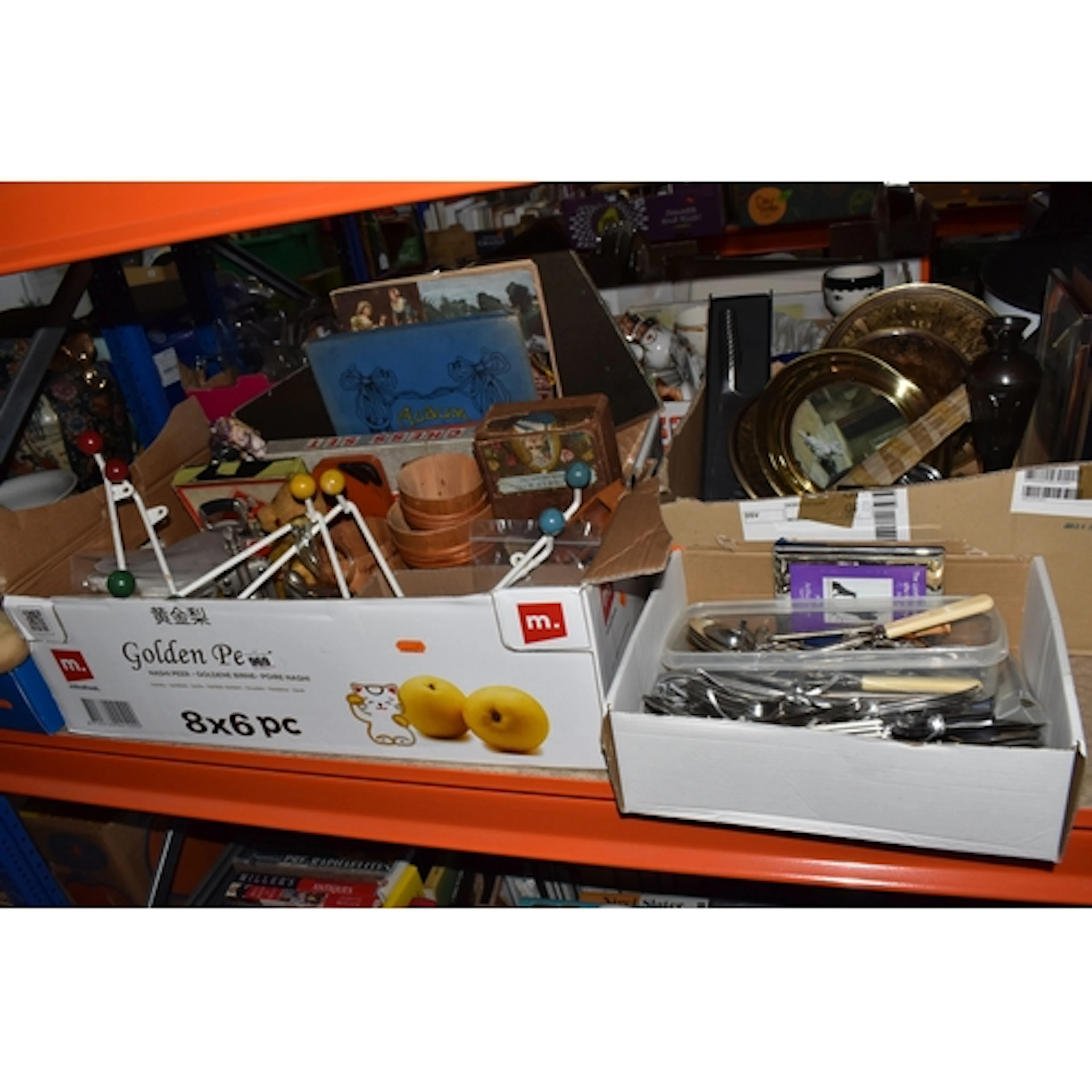 FIVE BOXES AND LOOSE MISCELLANEOUS ITEMS, to include a joint...