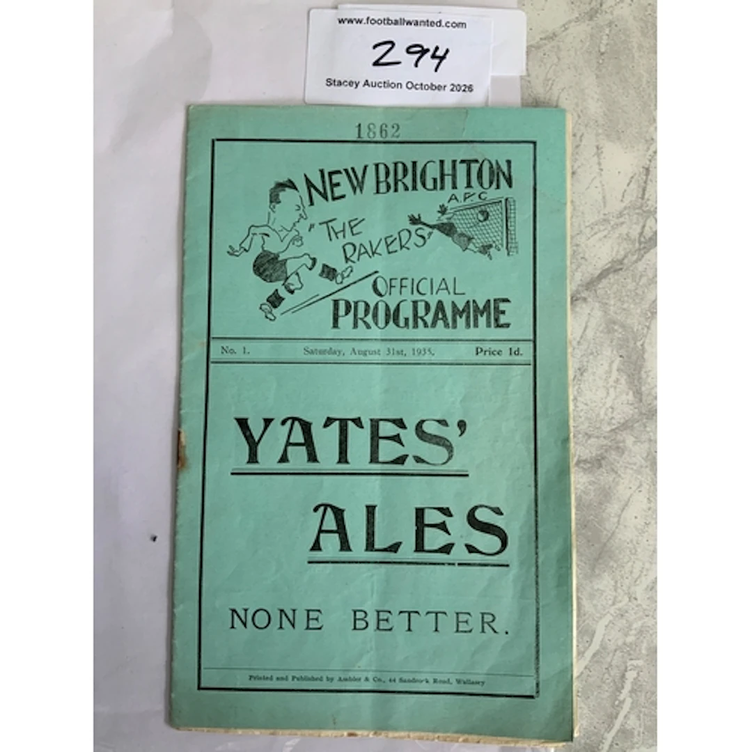 35/36 New Brighton v Tranmere Football Programme: Good condi...