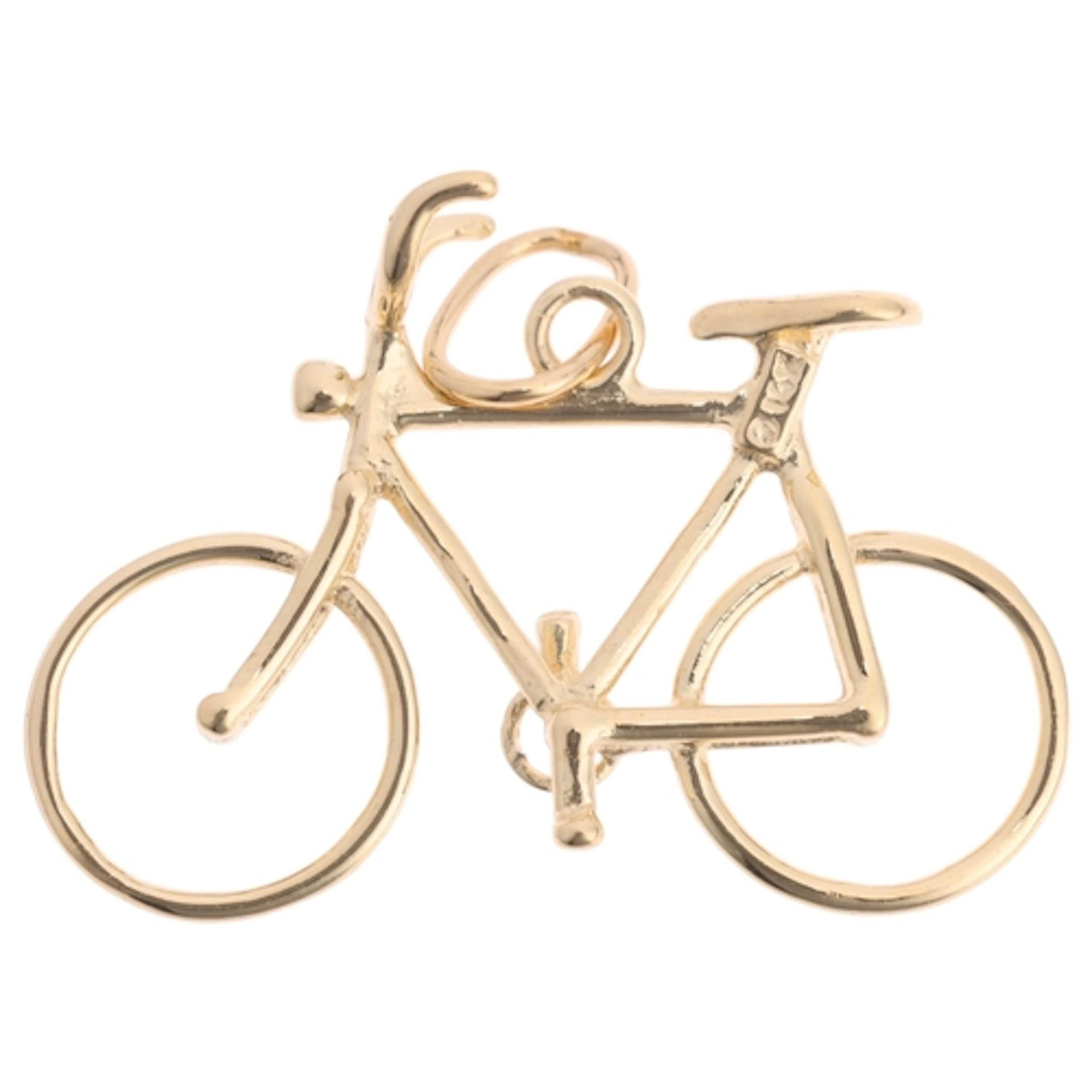 A Contemporary 14ct gold bicycle charm/pendant, 25.8mm, 1.6g