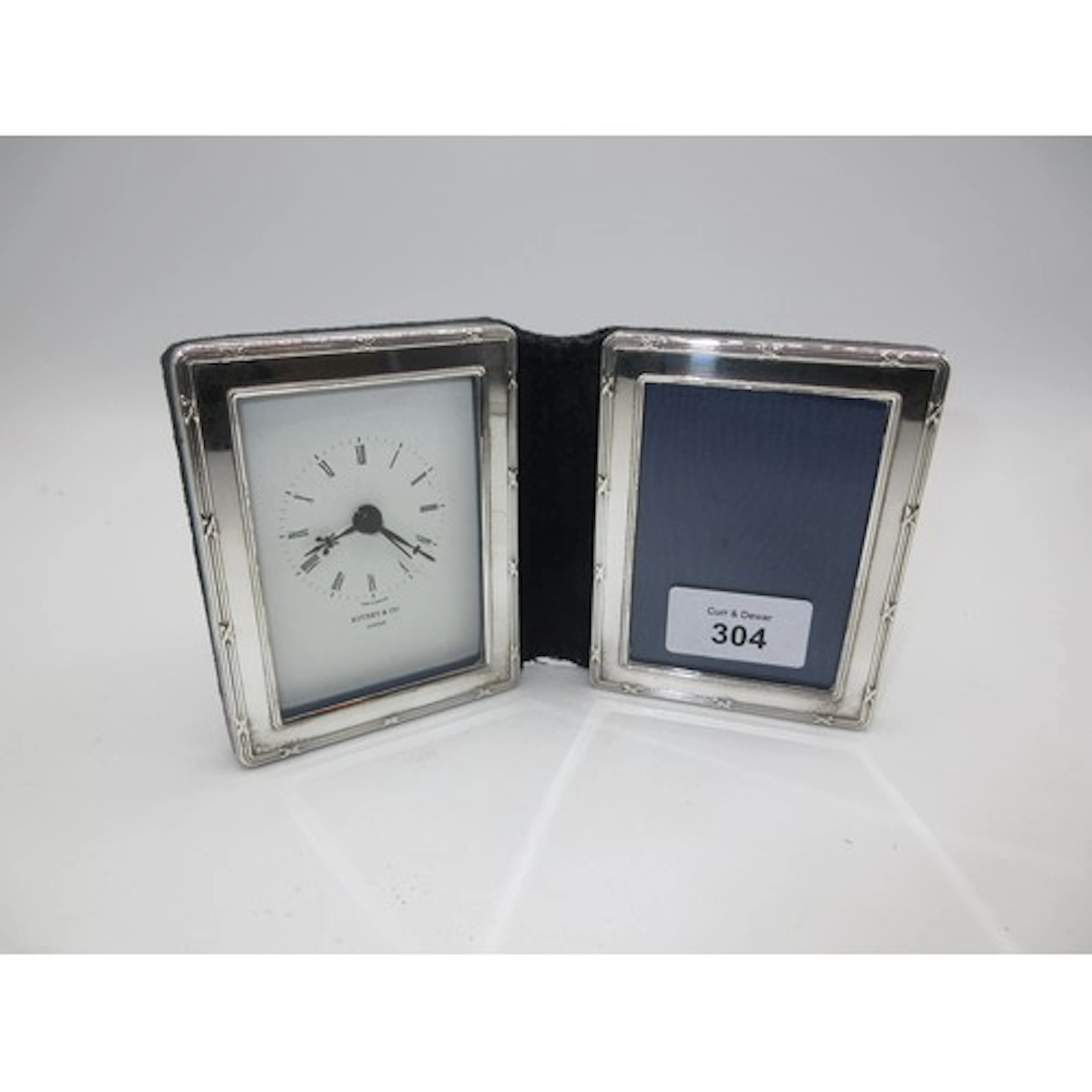 Modern Silver Photograph Frame and Clock by Kitney & Co Lond...