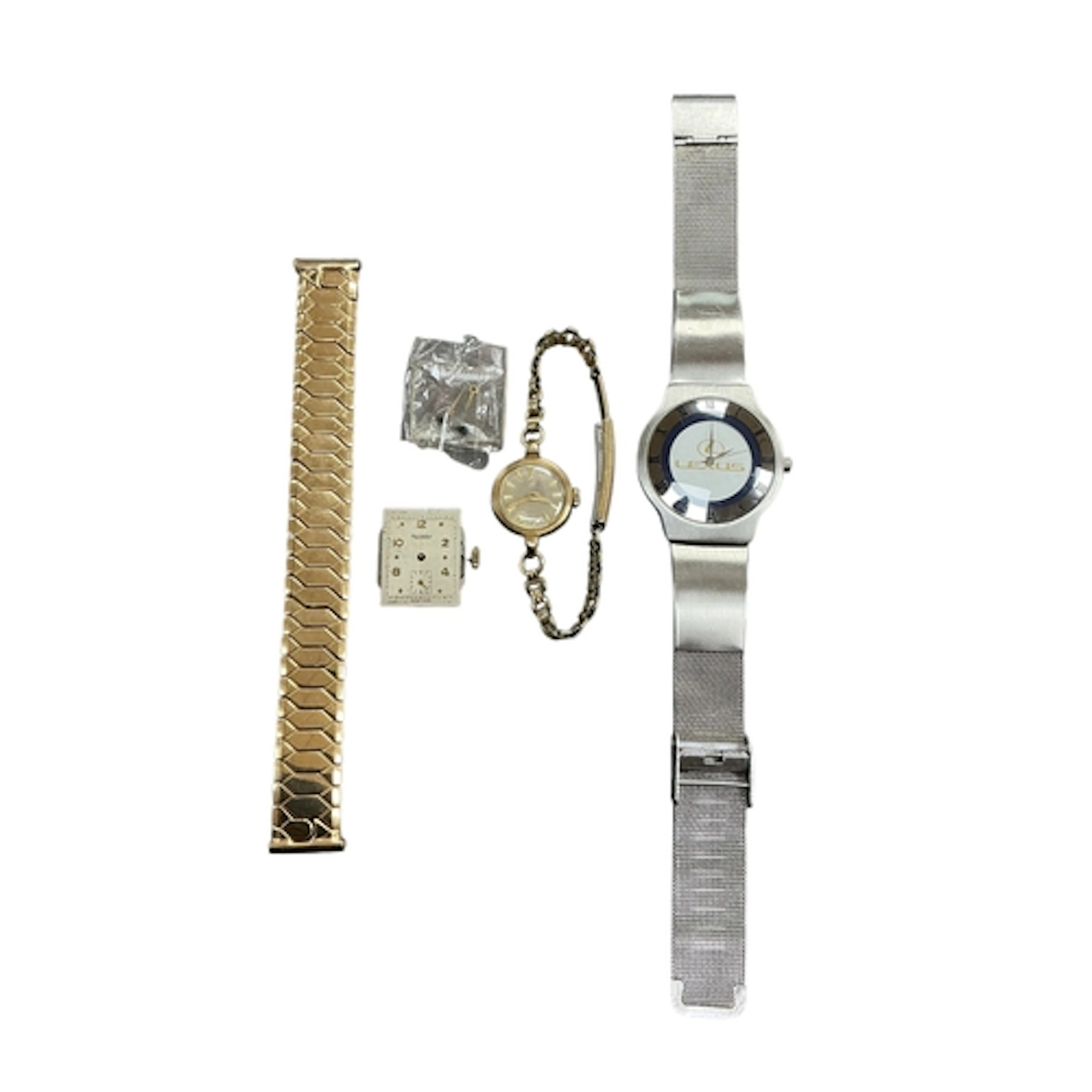 A lady's 9ct gold Omega manual wind wrist watch, on an assoc...