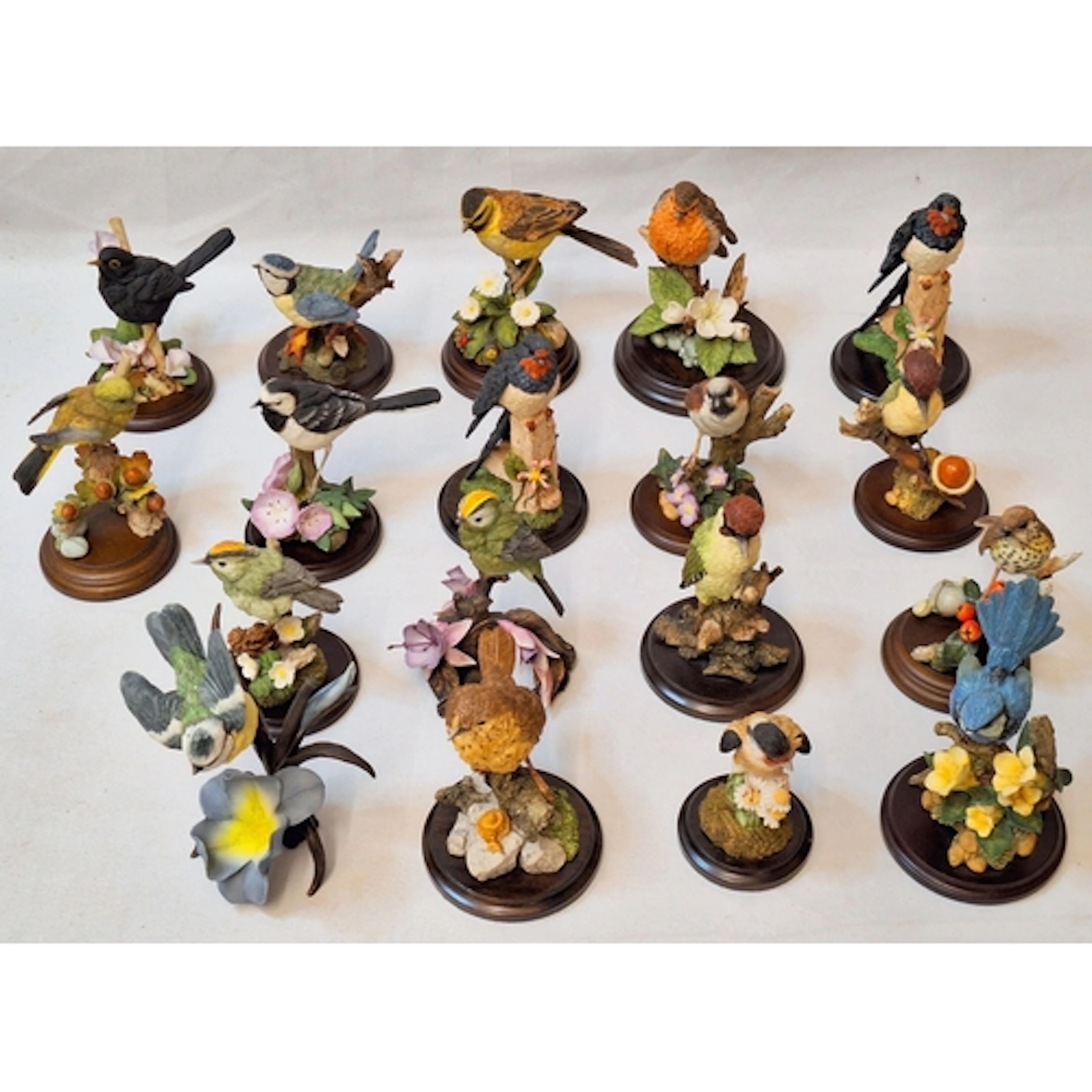 Country Artist Garden Bird Figurines incl. robin, bluetit, g...