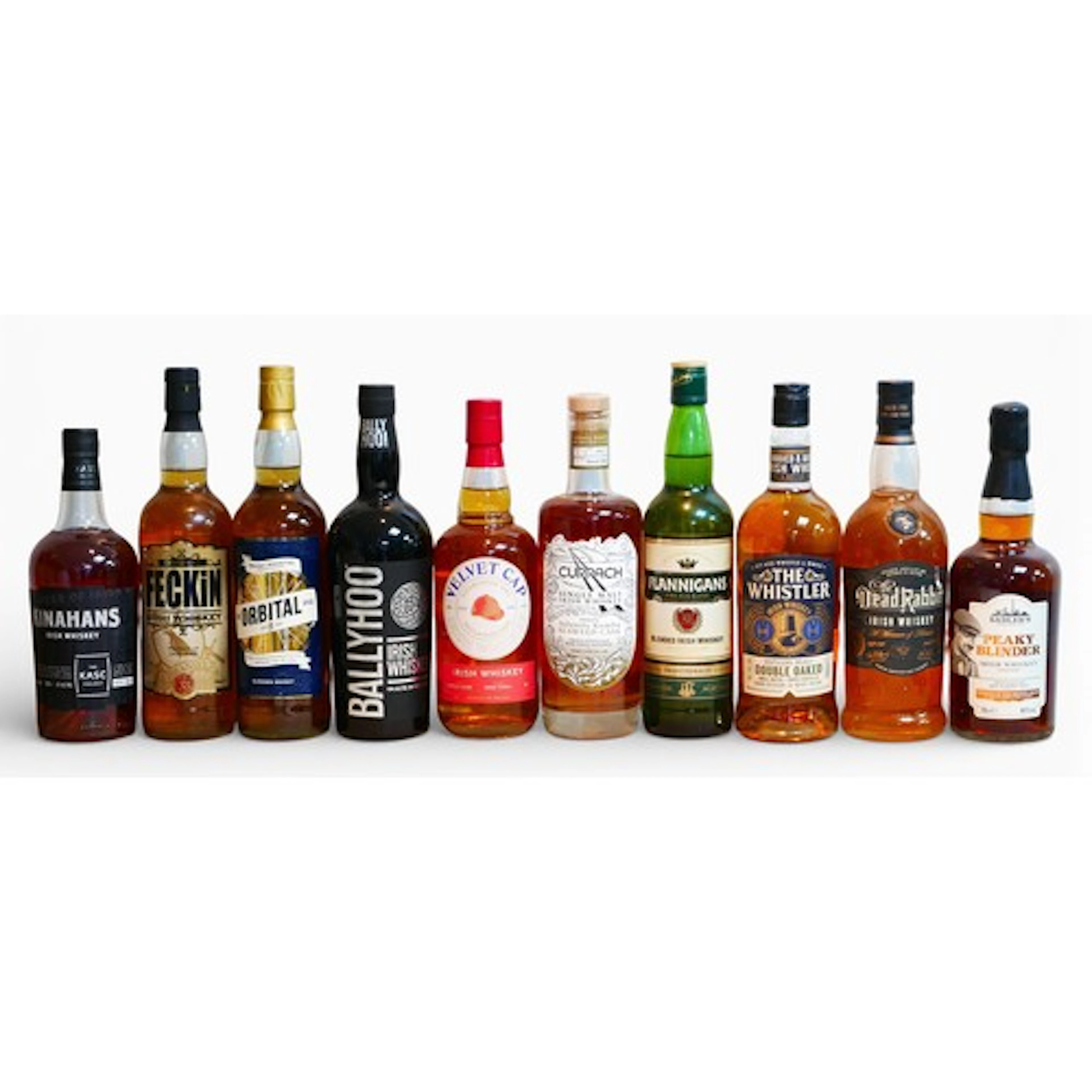 Ten bottles of Irish Whiskey, including a bottle of The Whis...