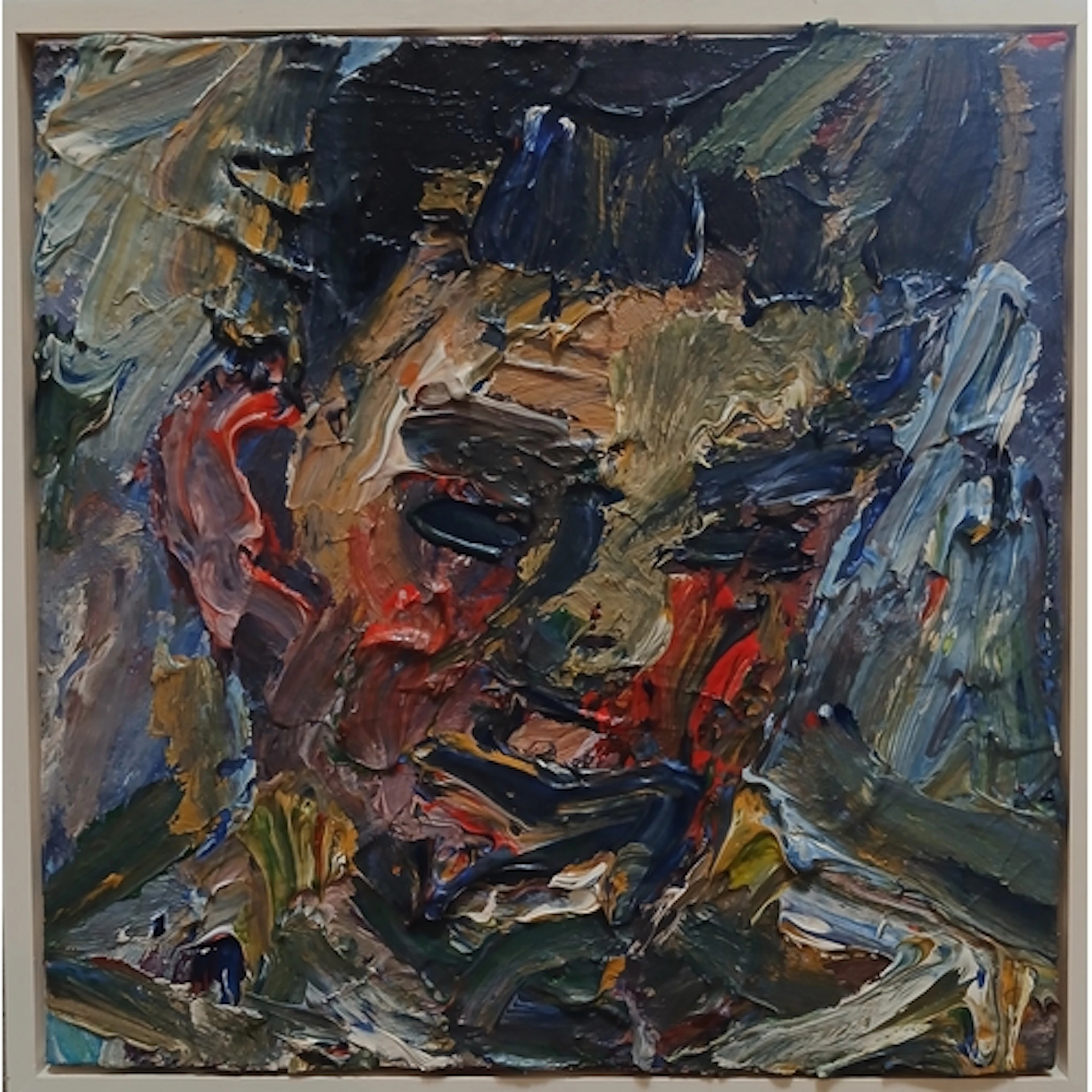 Adrian Johnson (b1960), untitled, portrait, impasto oil on c...