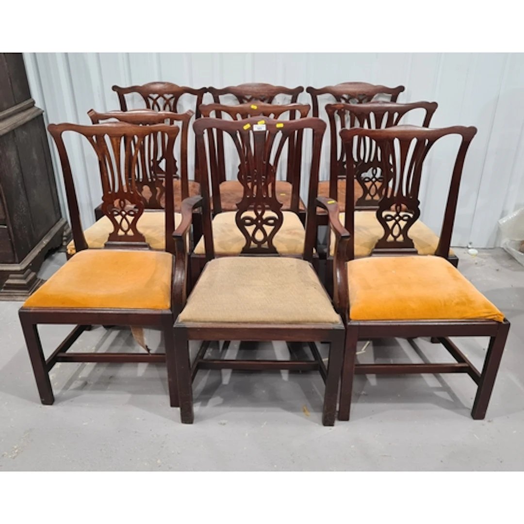 A matched set of eight splat back mahogany Dining Chairs, (R...