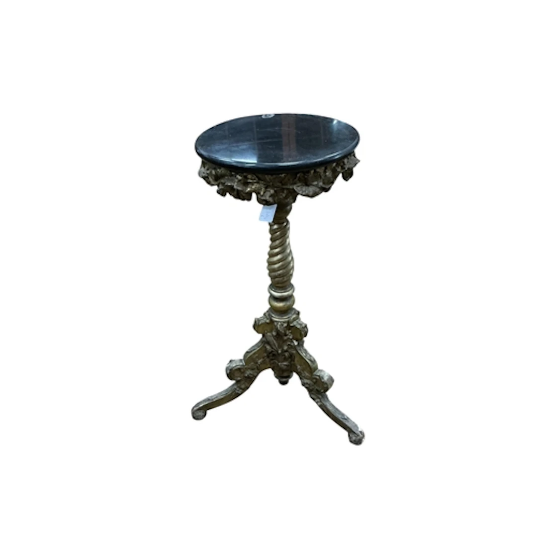 A 19th century Venetian giltwood wine table, with a later ma...