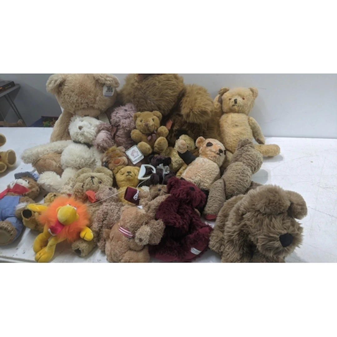 A collection of teddy bears of varying shapes and sizes Loca...