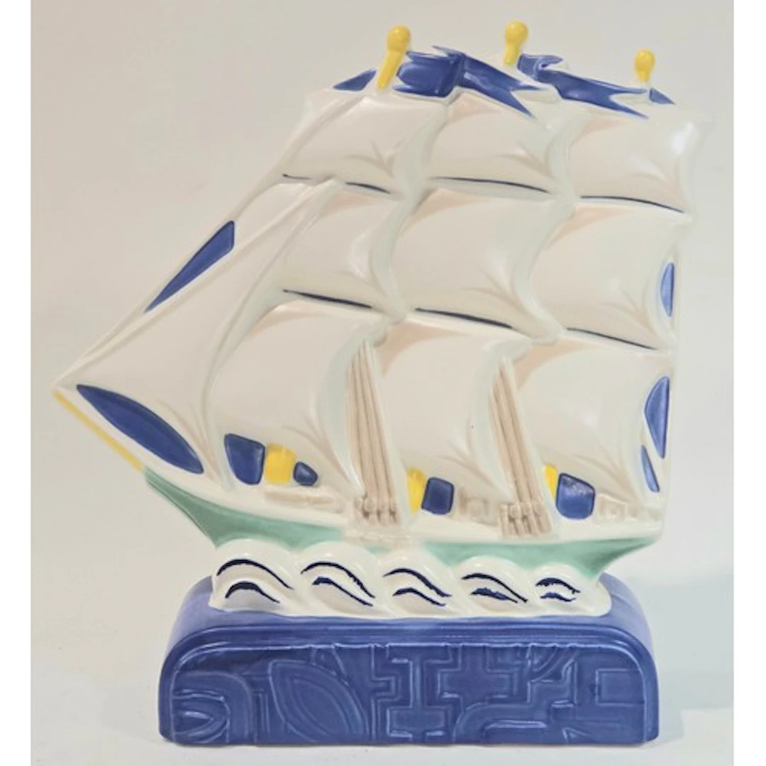 Poole Pottery Studio multi-coloured Galleon 1998.