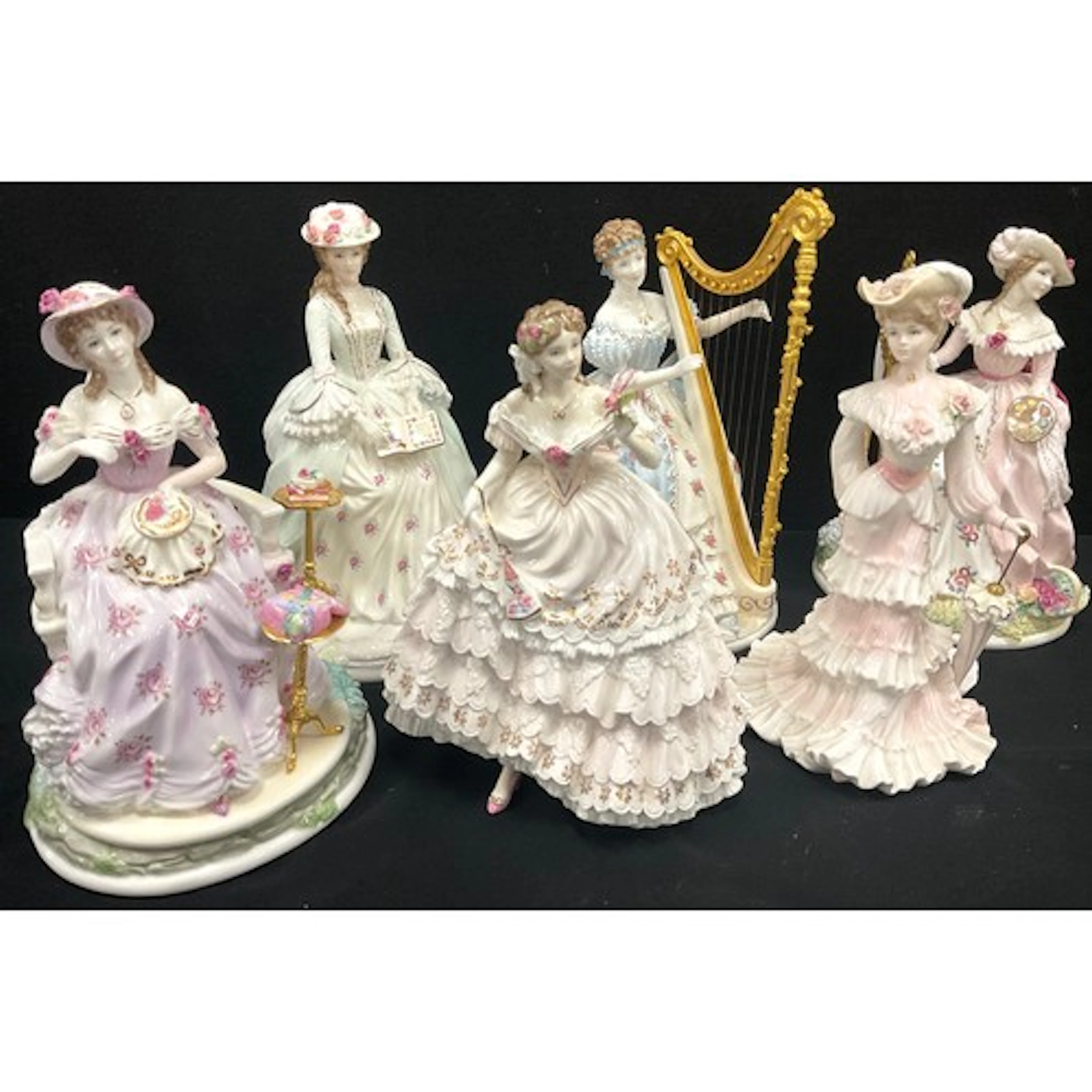 Royal Worcester lady figurines from the Graceful Arts Collec...