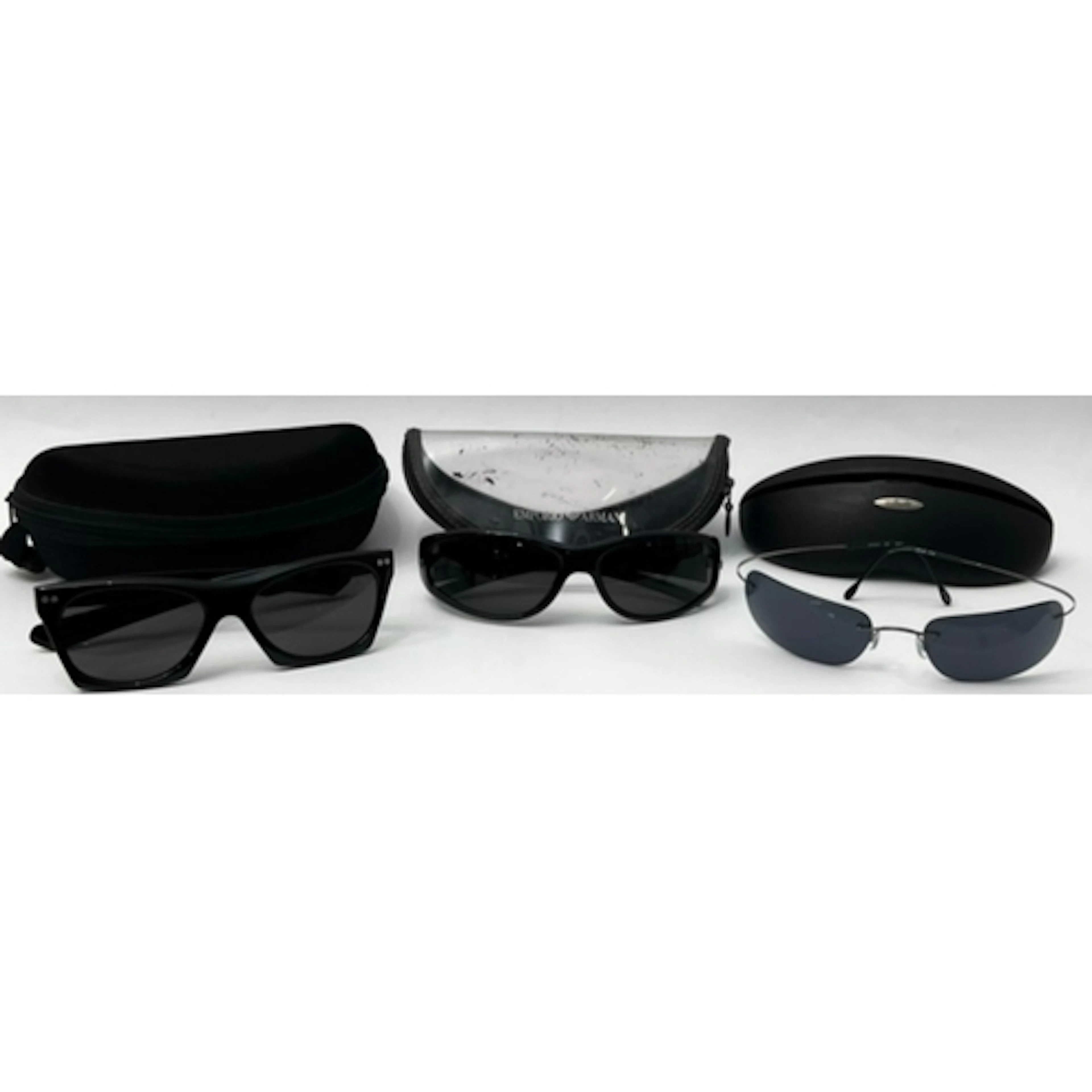 Three pairs of vintage designer sunglasses - by Emporio Arma...