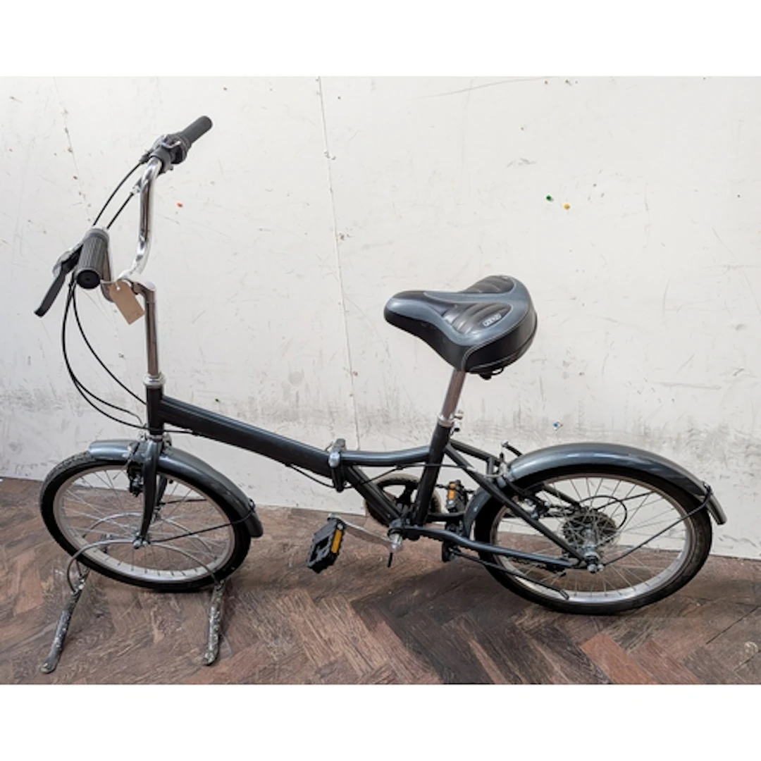 Grey framed folding bicycle
