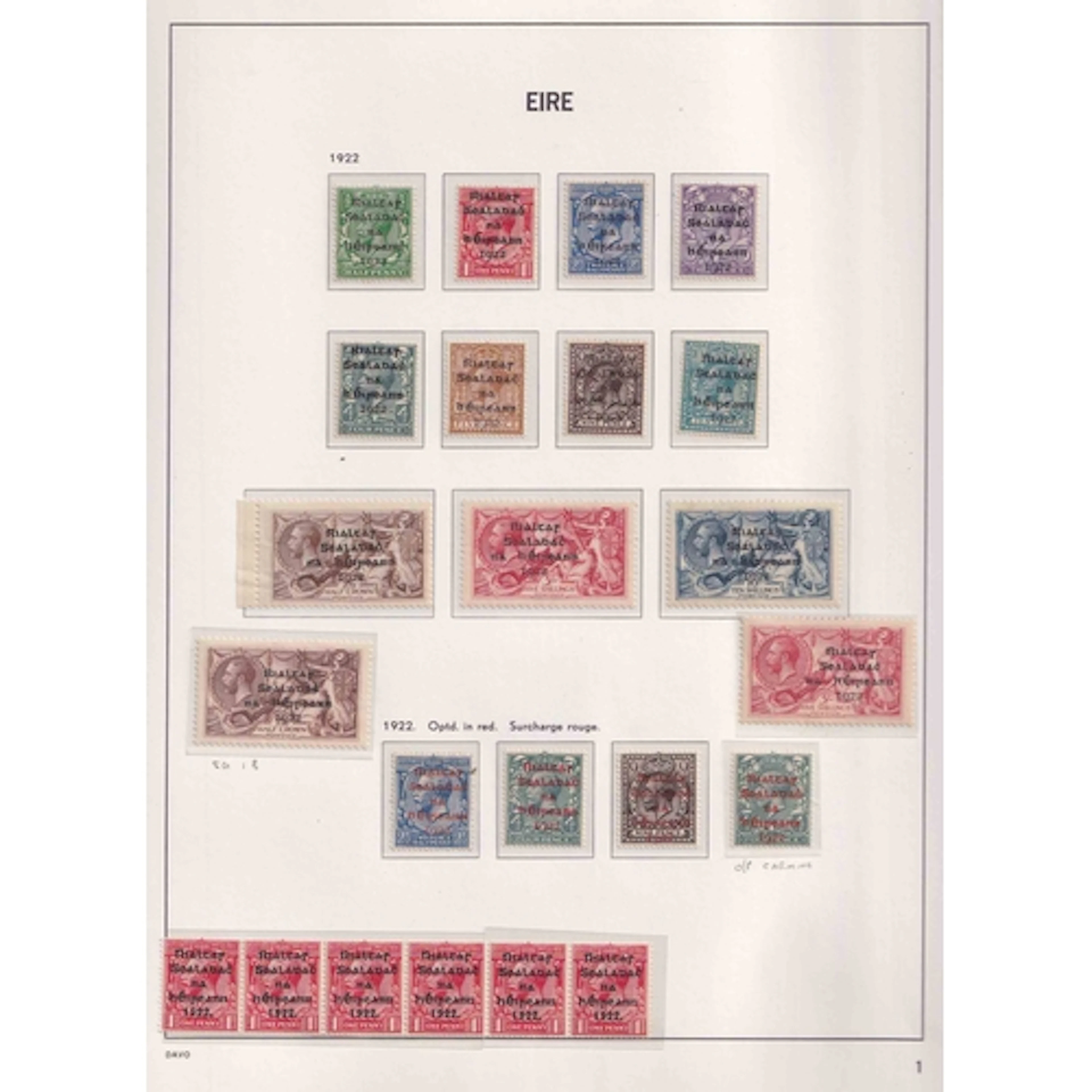 1922/2009 mint collection in 3 printed Davo (plus a Safe) al...