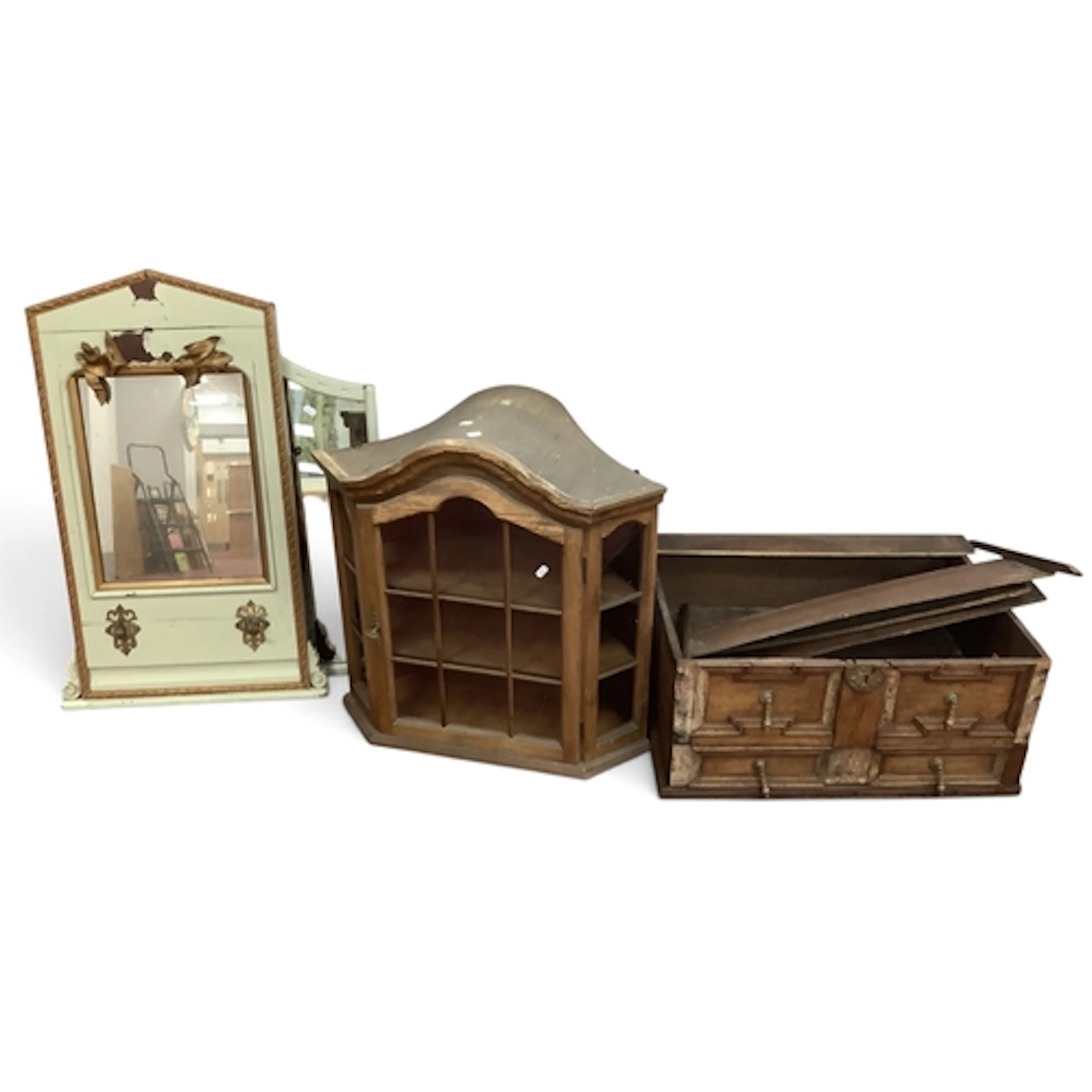 Continental Oak Chest with lower drawer to jacobean frontage...