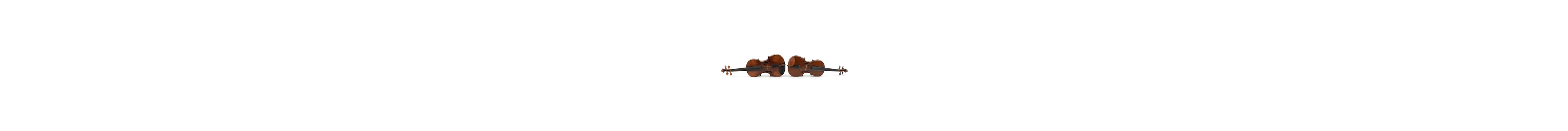Two old wooden violins with cases, one an bearing an Antoniu...