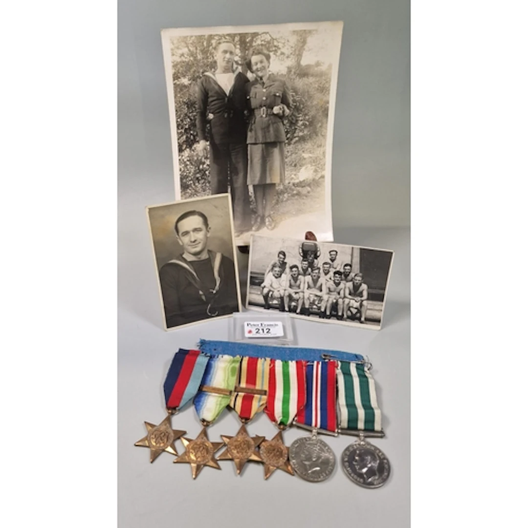 WW2 British medal group awarded to 1806 Leading Seaman W. T....