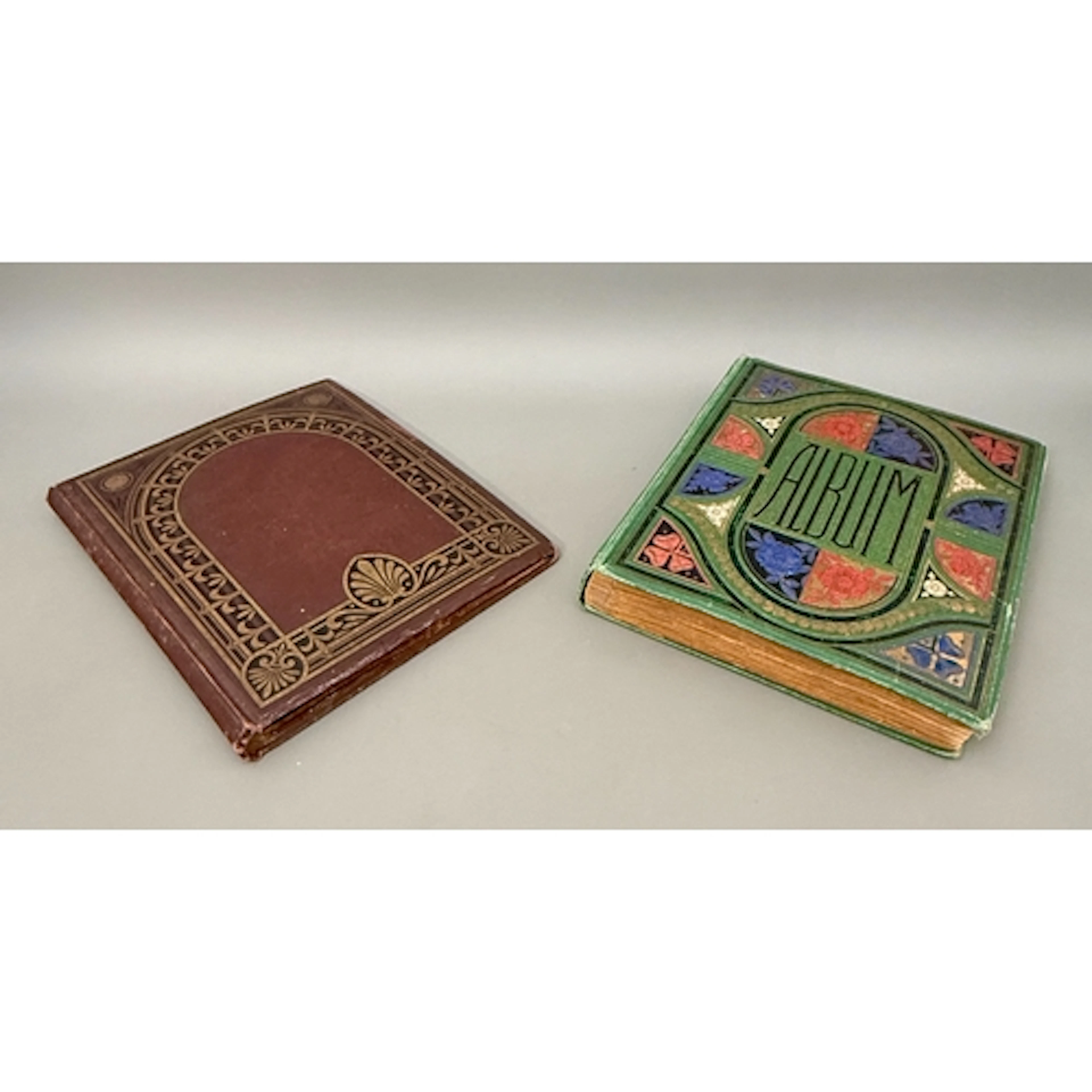 Two Victorian albums of Christmas greetings cards - one albu...