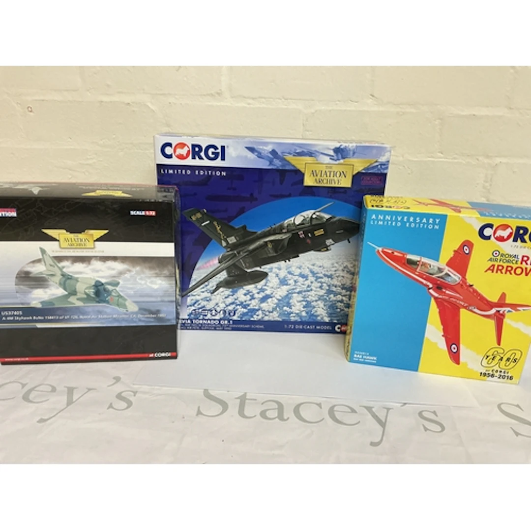 3 Boxed Corgi Aviation Archive Diecast, A A-4M Skyhawks BuNo...